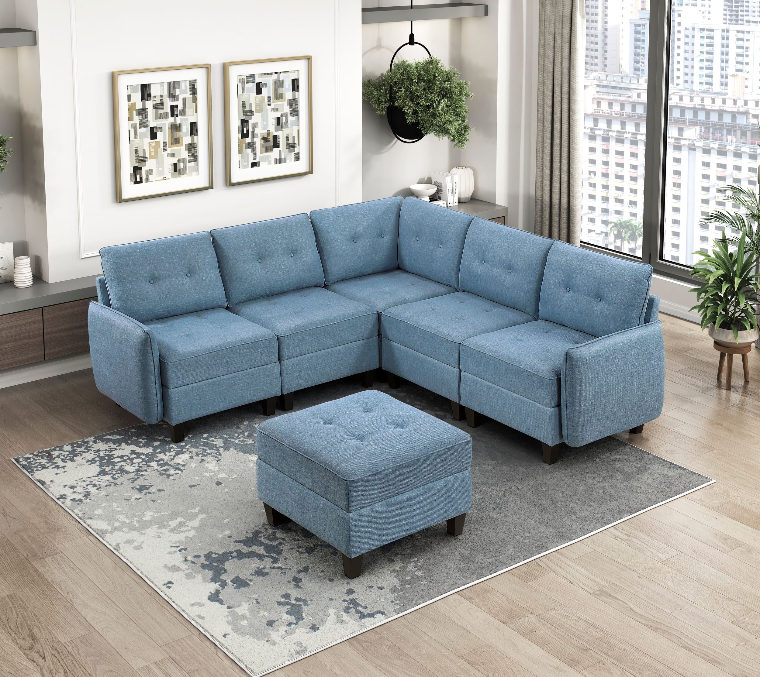 Garren Polyester Modular Loveseat