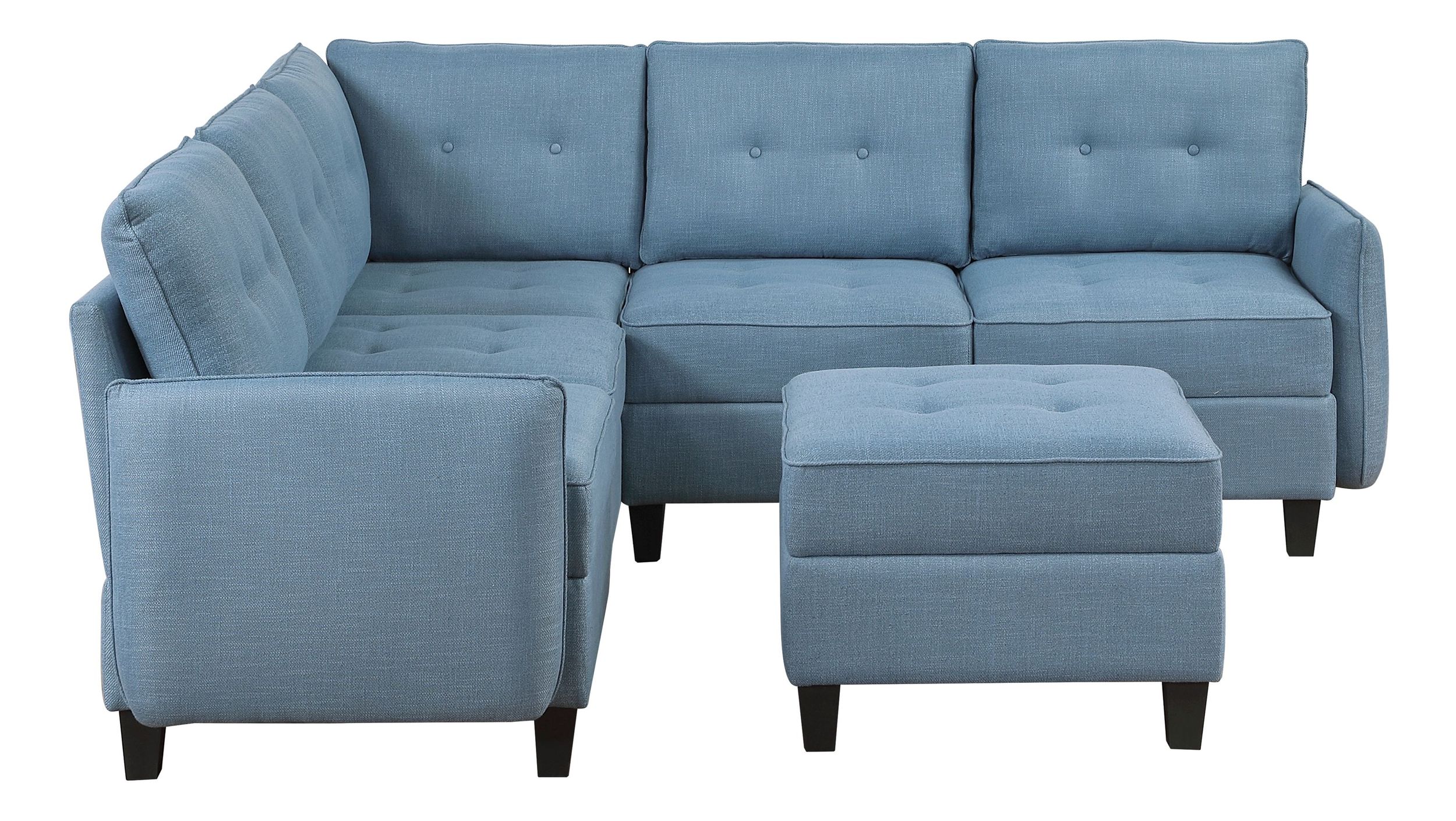 Garren L-Shaped Polyester 5‑Piece Modular Sectional with Storage