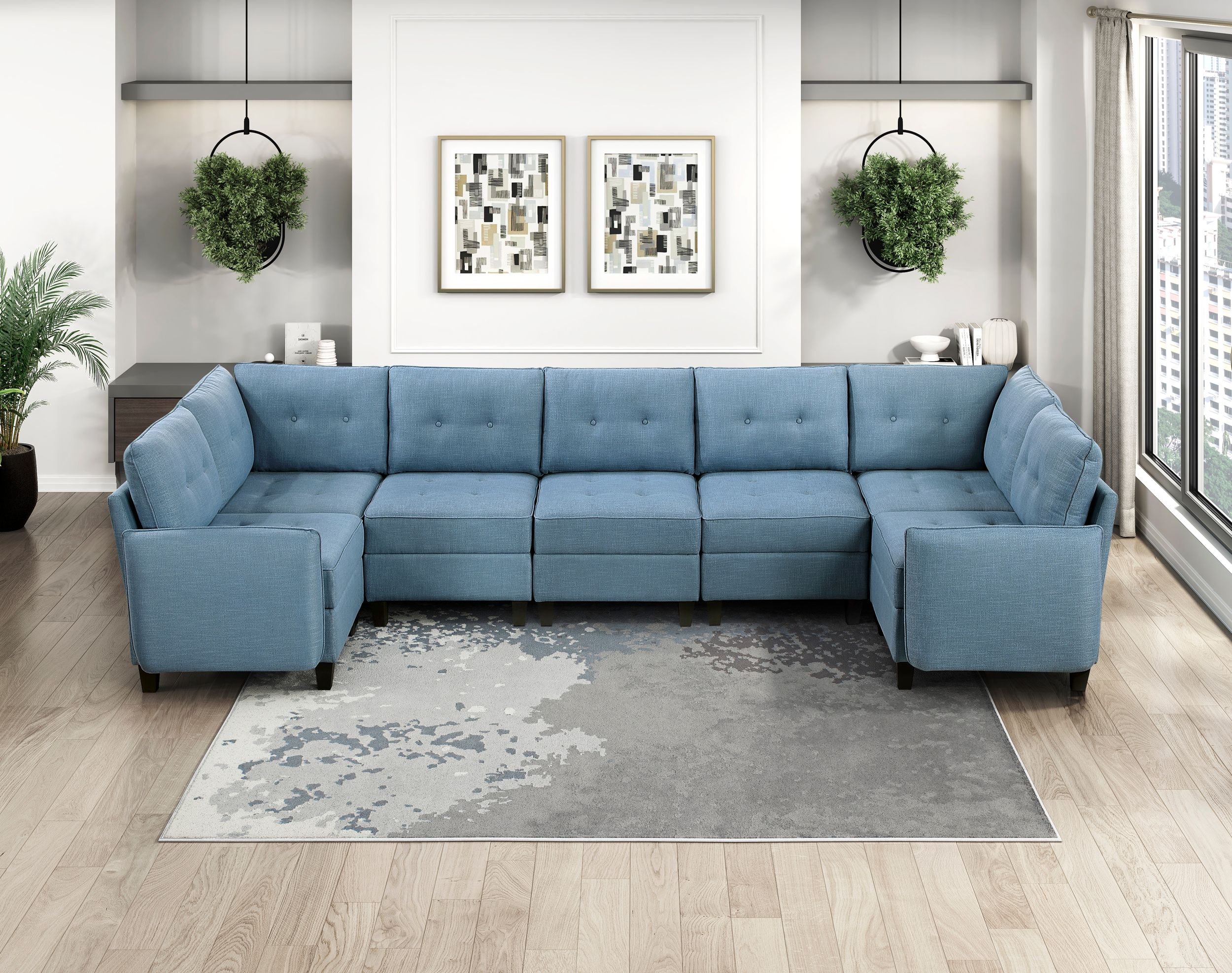 Garren Polyester Modular Loveseat
