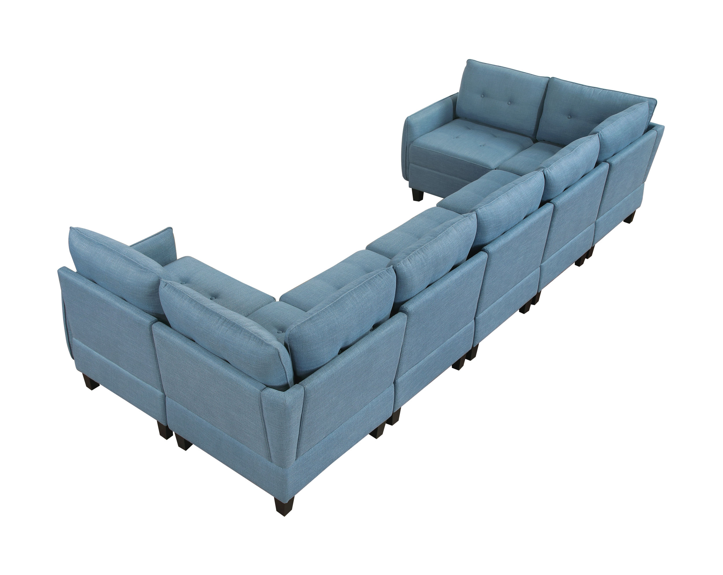 Garren U-Shaped Polyester 7‑Piece Modular Sectional with Storage