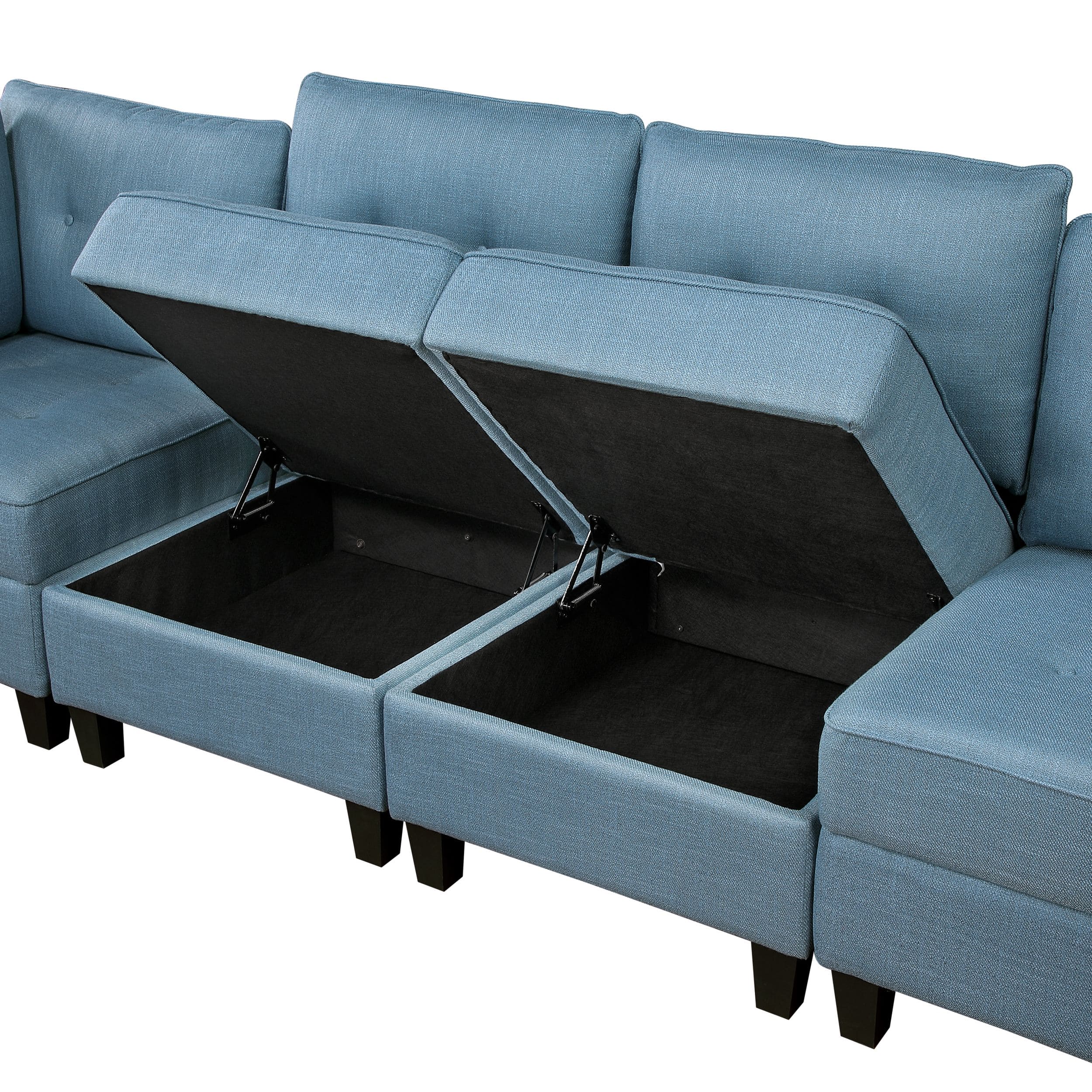 Garren L-Shaped Polyester 5‑Piece Modular Sectional with Storage