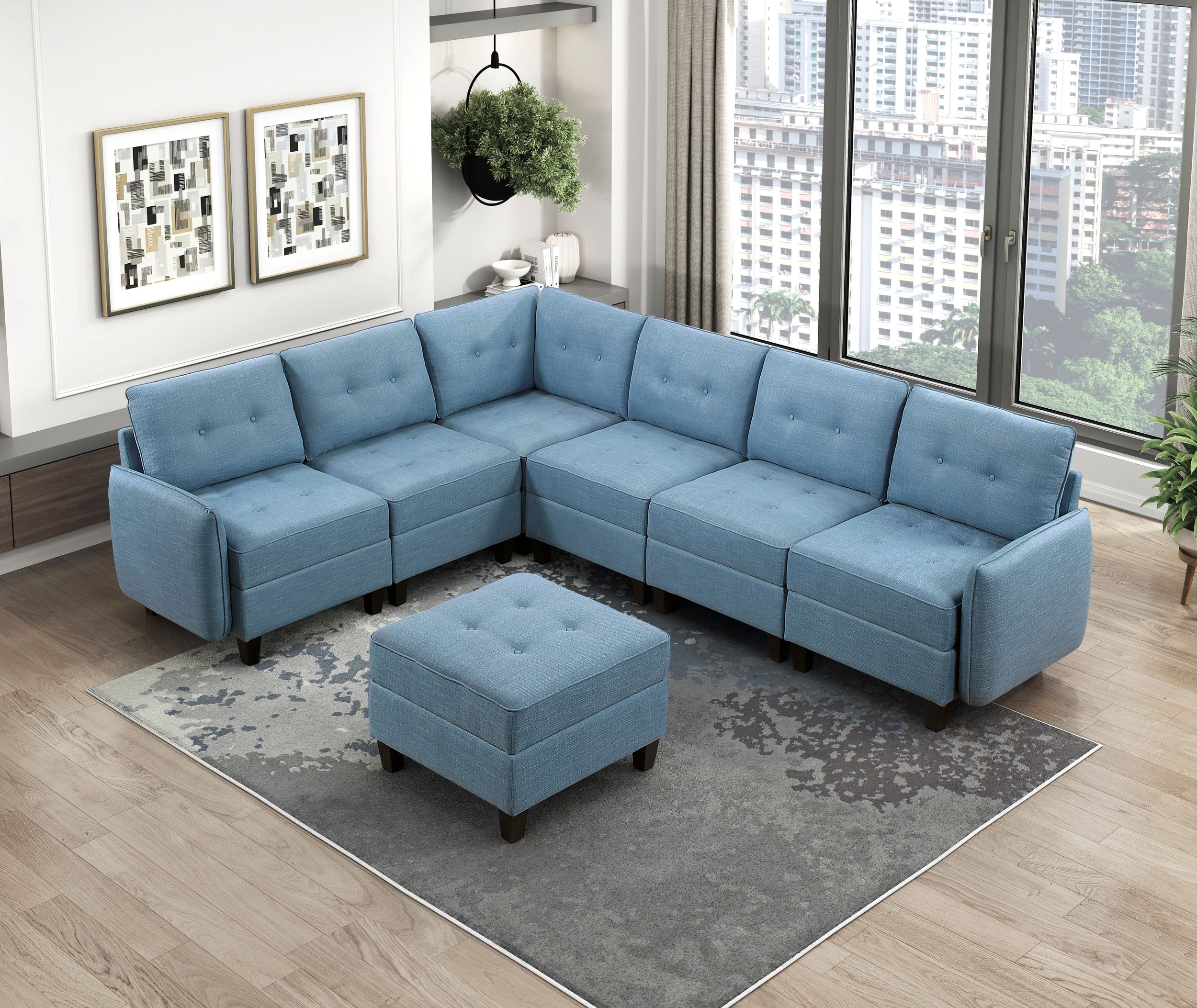 Garren Polyester Modular Sofa