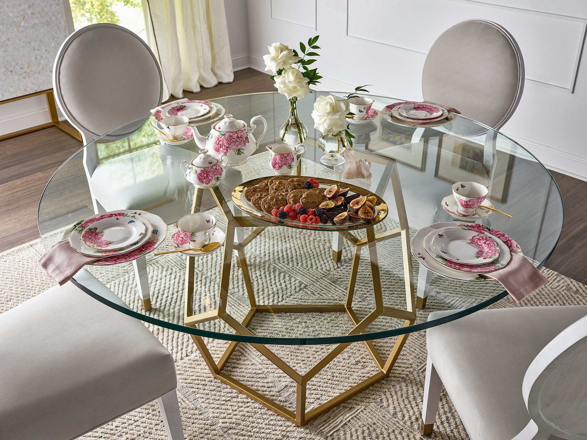 Love Joy Bliss Glass/Metal Round Table