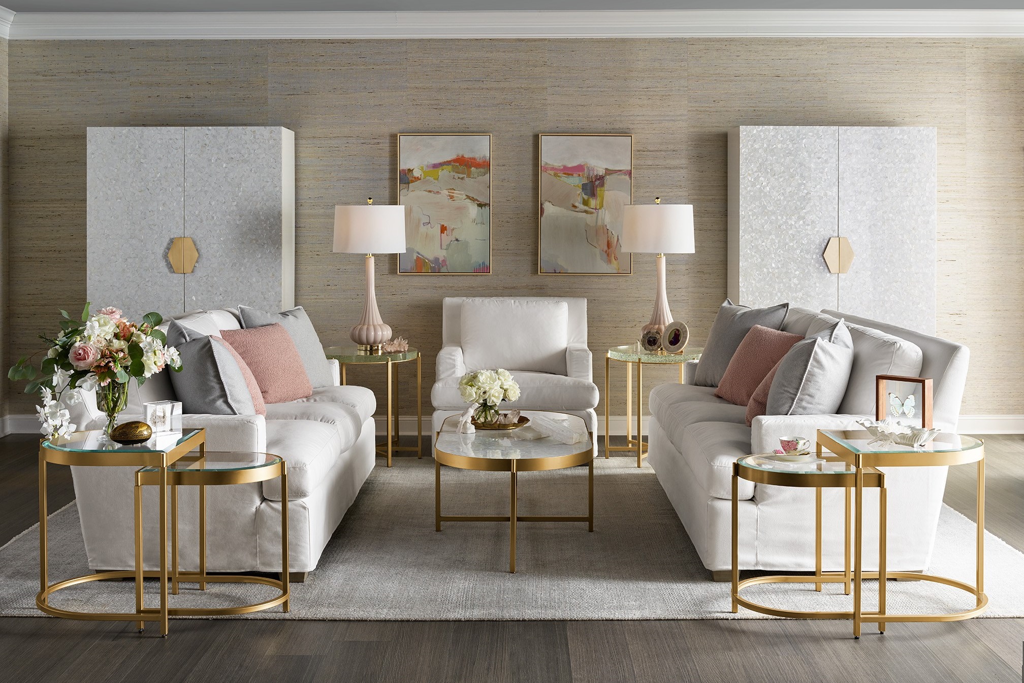 Editorial 2-Piece Glass/Metal End Table