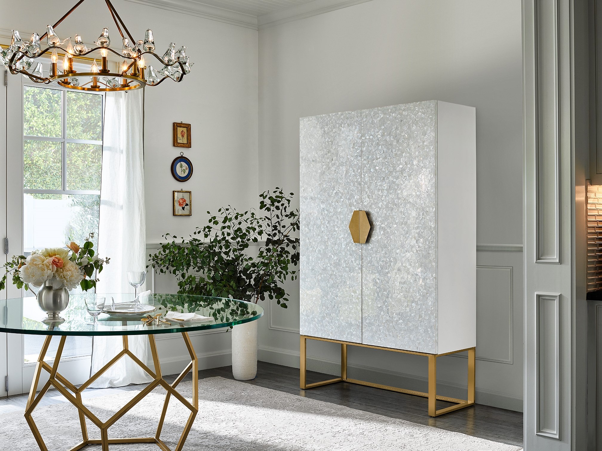 Love Joy Bliss Glass/Metal Round Table