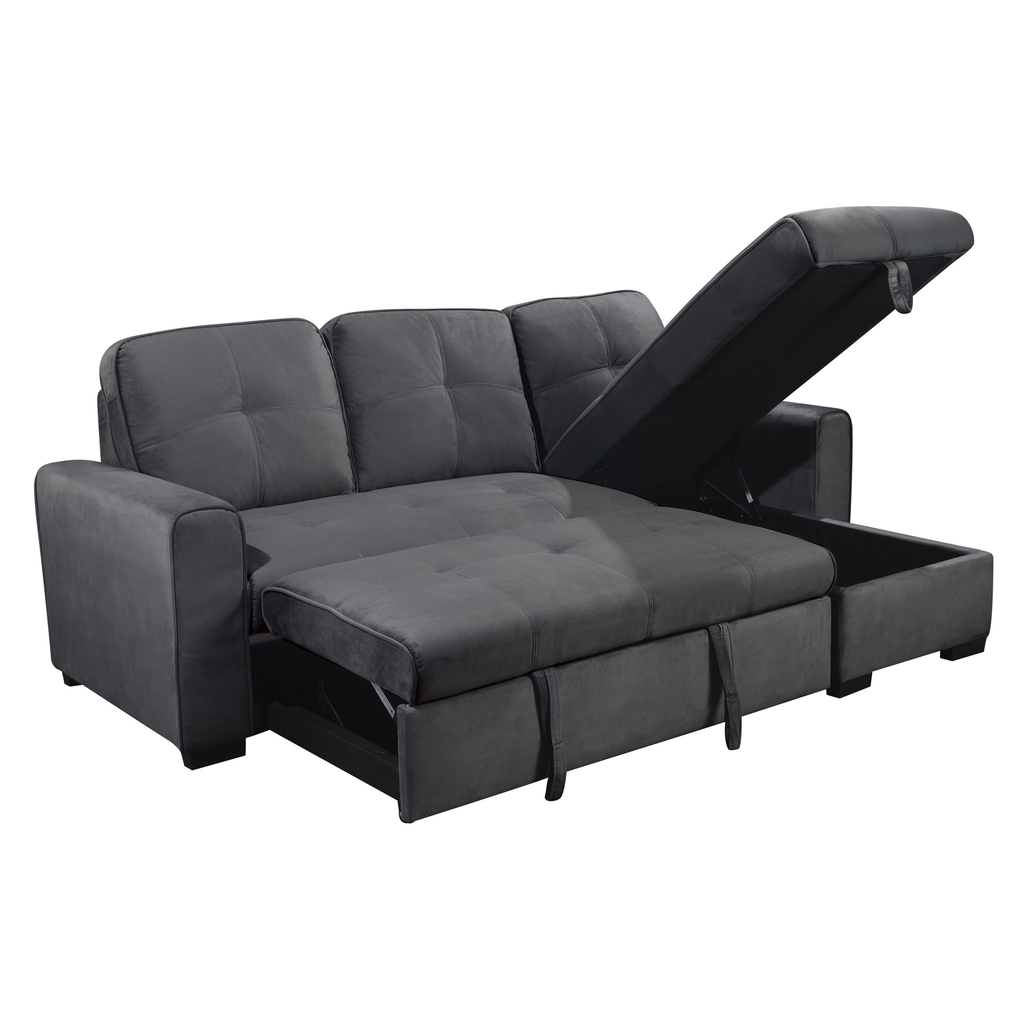 Magnus Fabric Sectional with Pull-out Bed and Hidden Storage