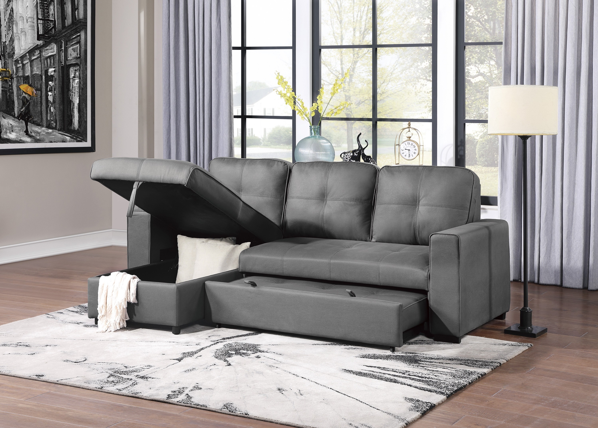 Magnus Sectional with Pull-out Bed and Hidden Storage