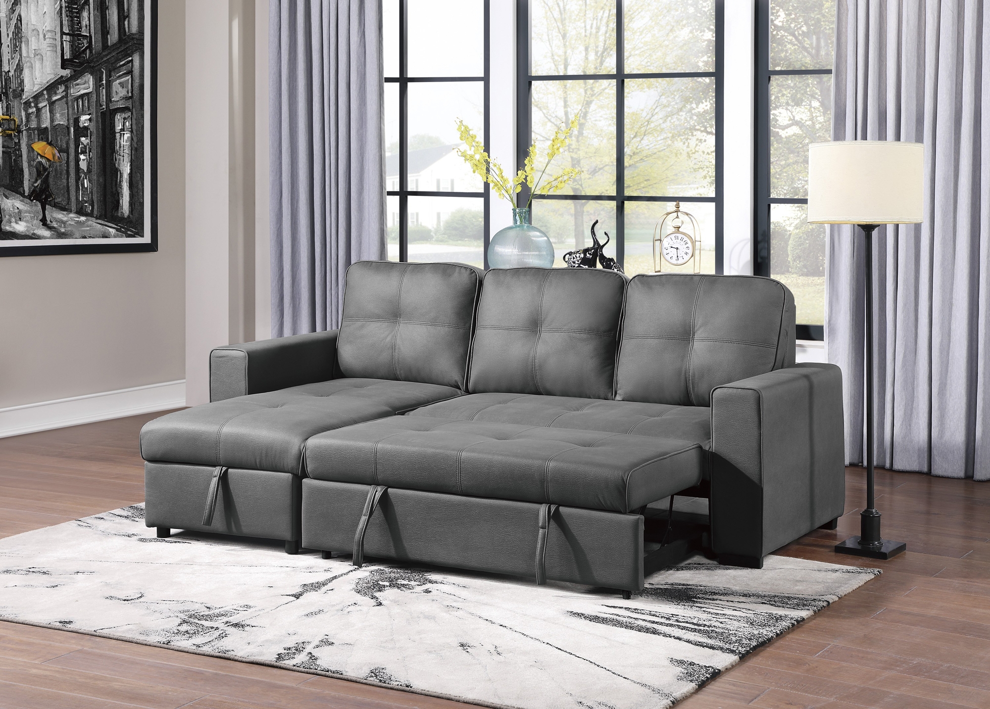 Magnus Sectional with Pull-out Bed and Hidden Storage