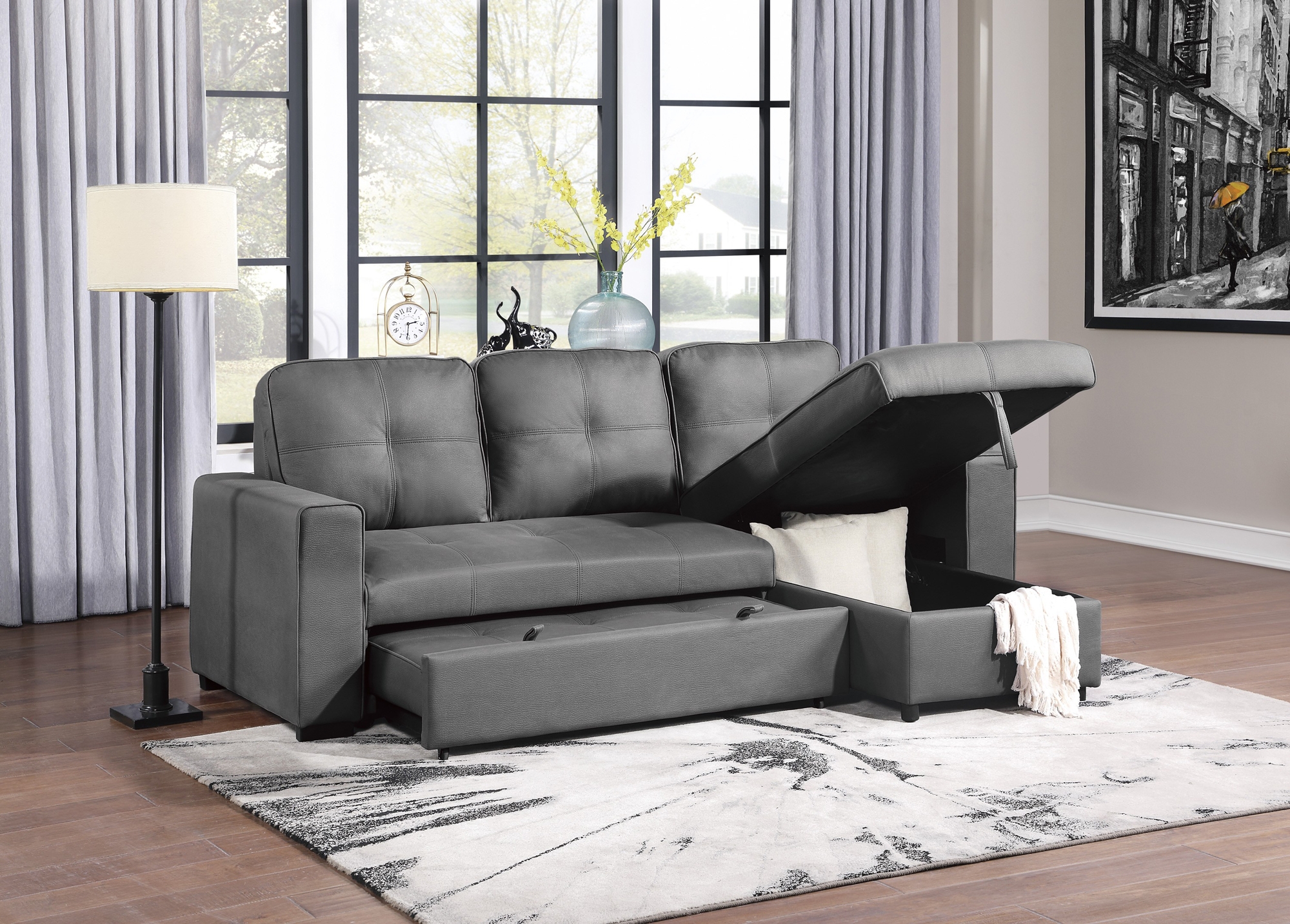 Magnus Sectional with Pull-out Bed and Hidden Storage