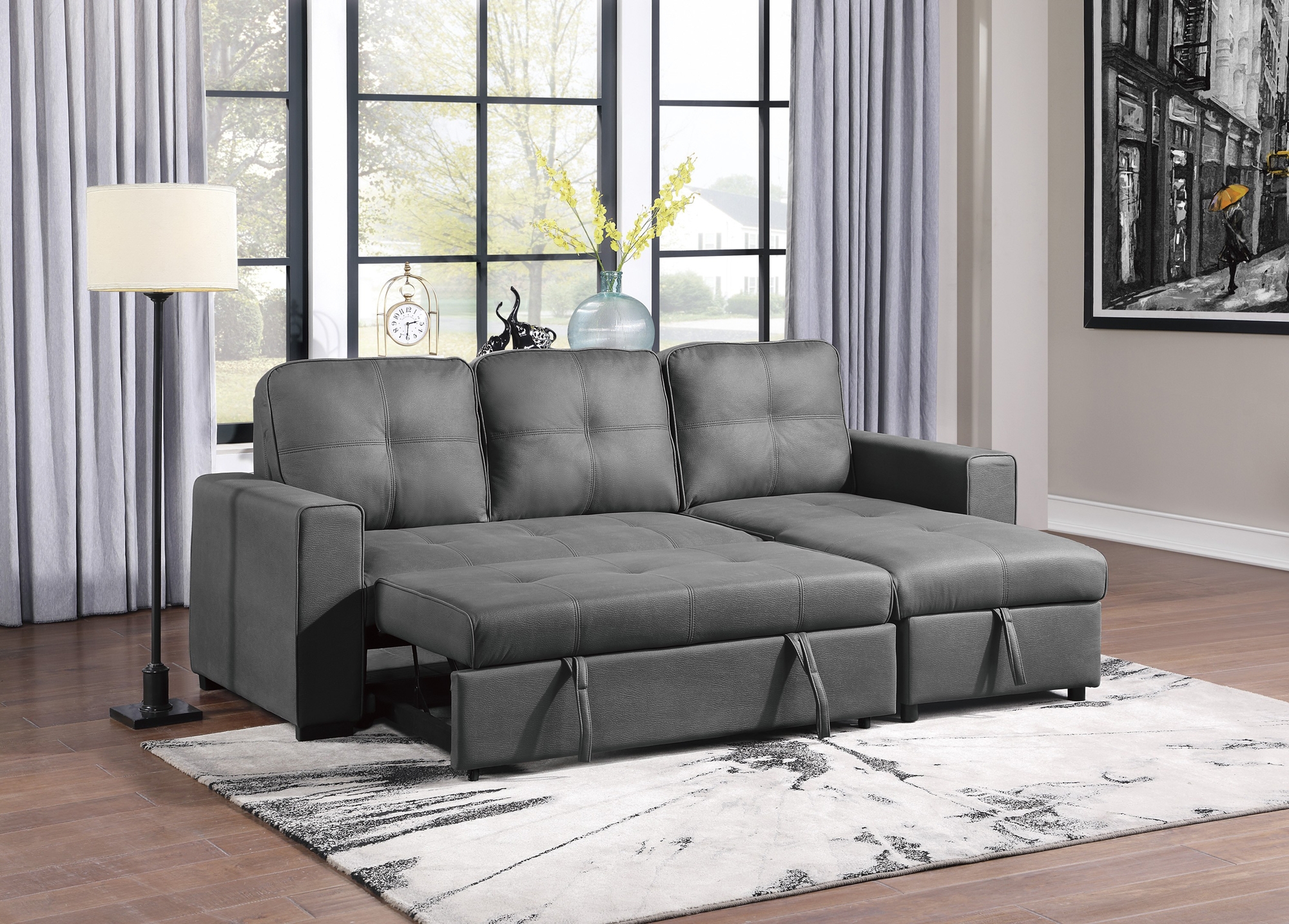 Magnus Sectional with Pull-out Bed and Hidden Storage