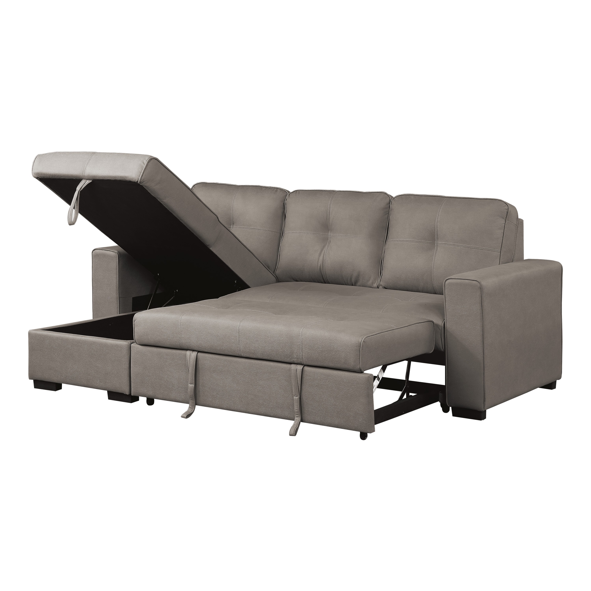 Magnus Polyester Sectional with Pull-out Bed and Hidden Storage