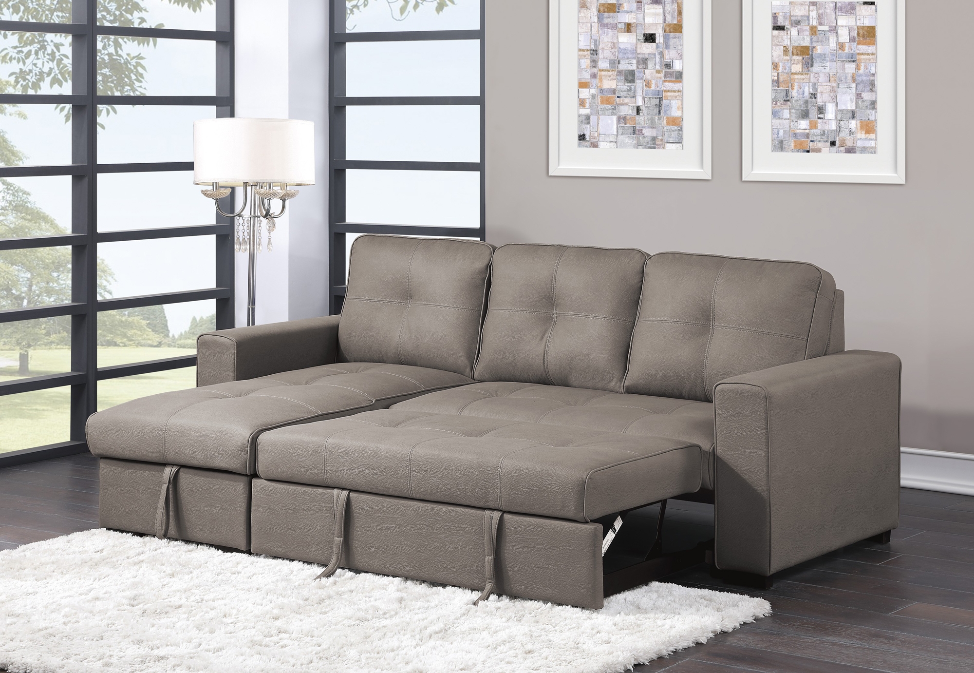 Magnus Sectional with Pull-out Bed and Hidden Storage