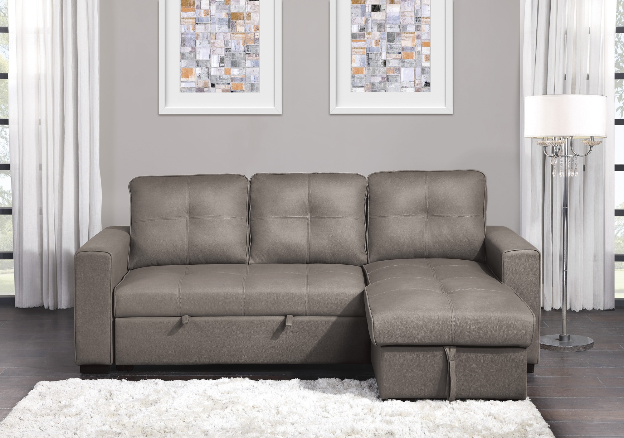 Magnus Sectional with Pull-out Bed and Hidden Storage