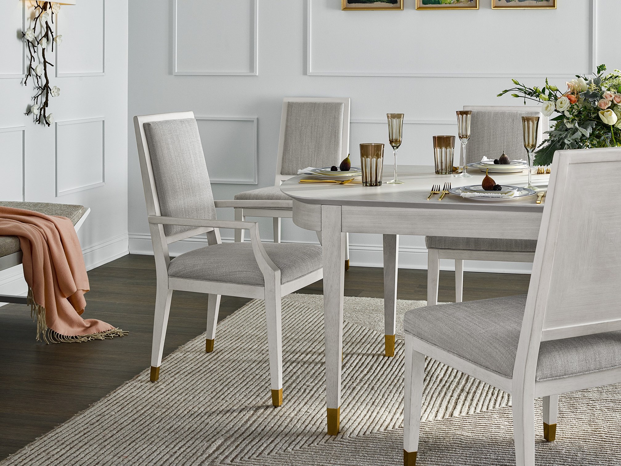 Love Joy Bliss Fabric/Wood Arm Chair