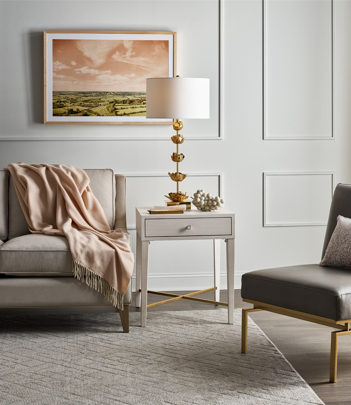 Love Joy Bliss Wood/Metal End Table w/Drawer