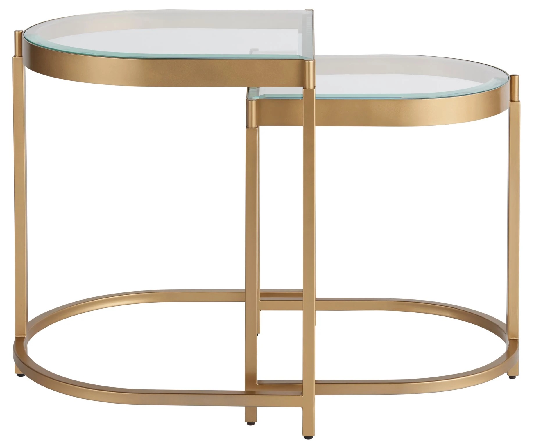 Editorial 2-Piece Glass/Metal End Table