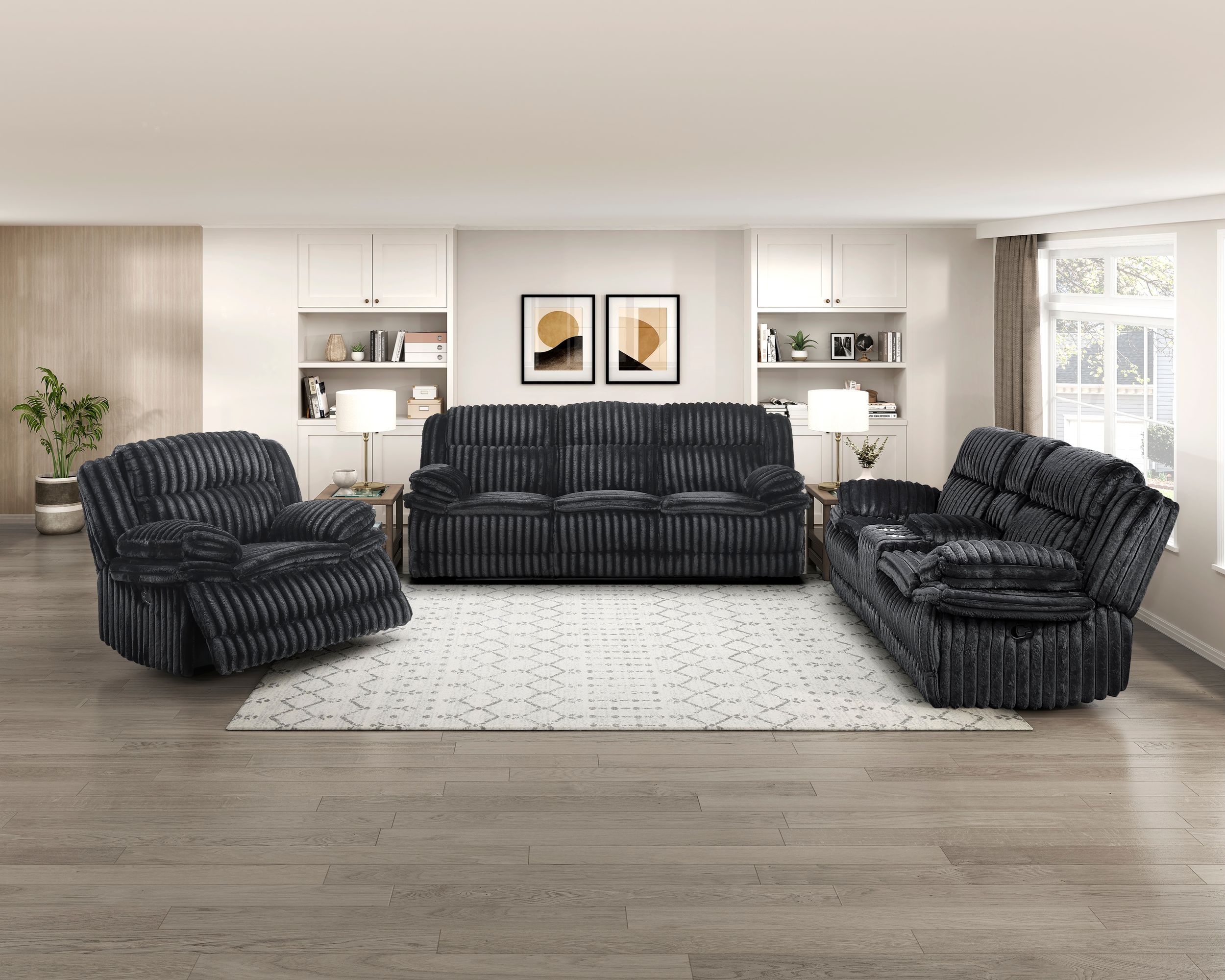 Goodland Corduroy Double Reclining Living Room Set