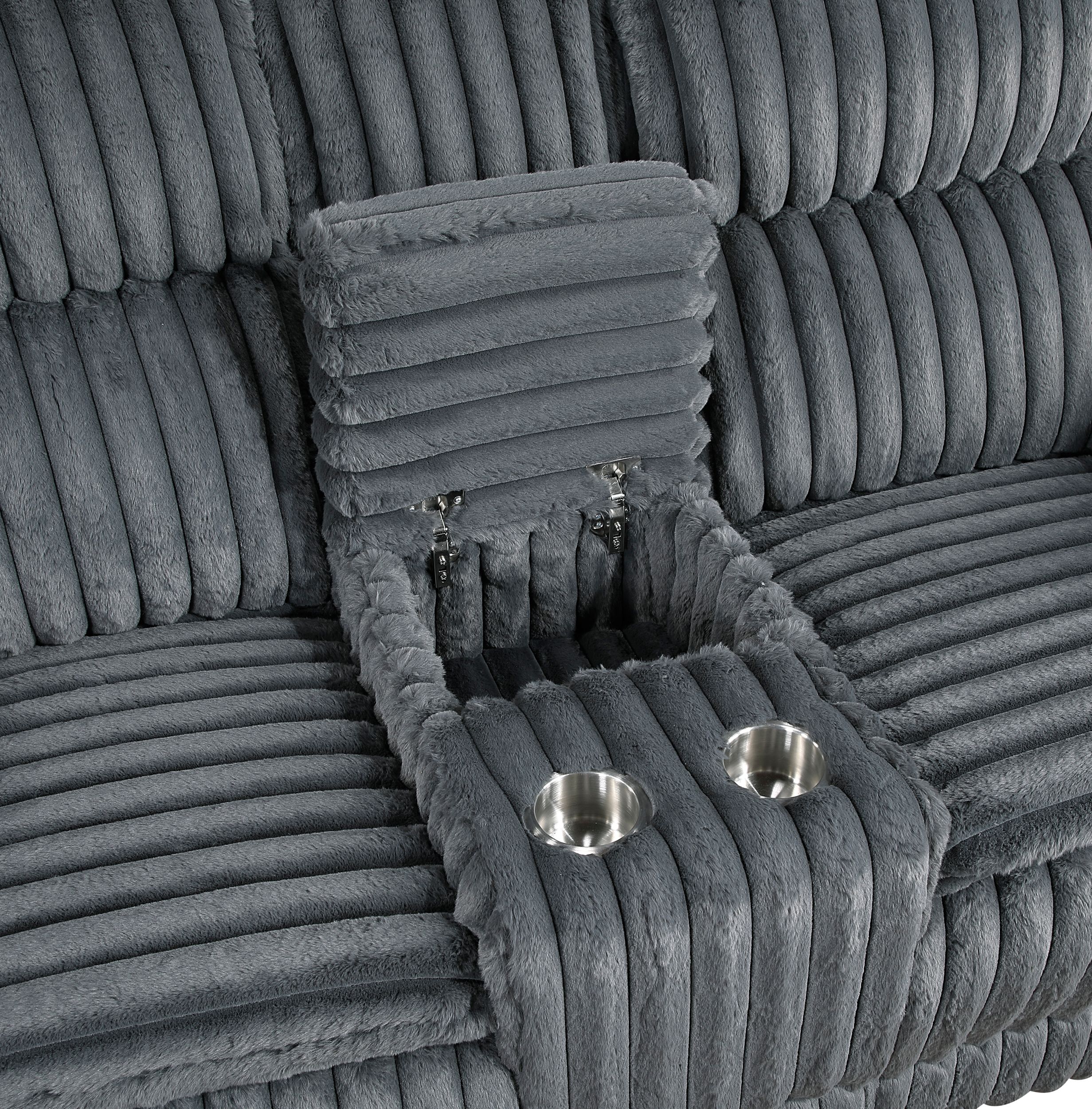 Goodland Corduroy Double Reclining Loveseat with Center Console