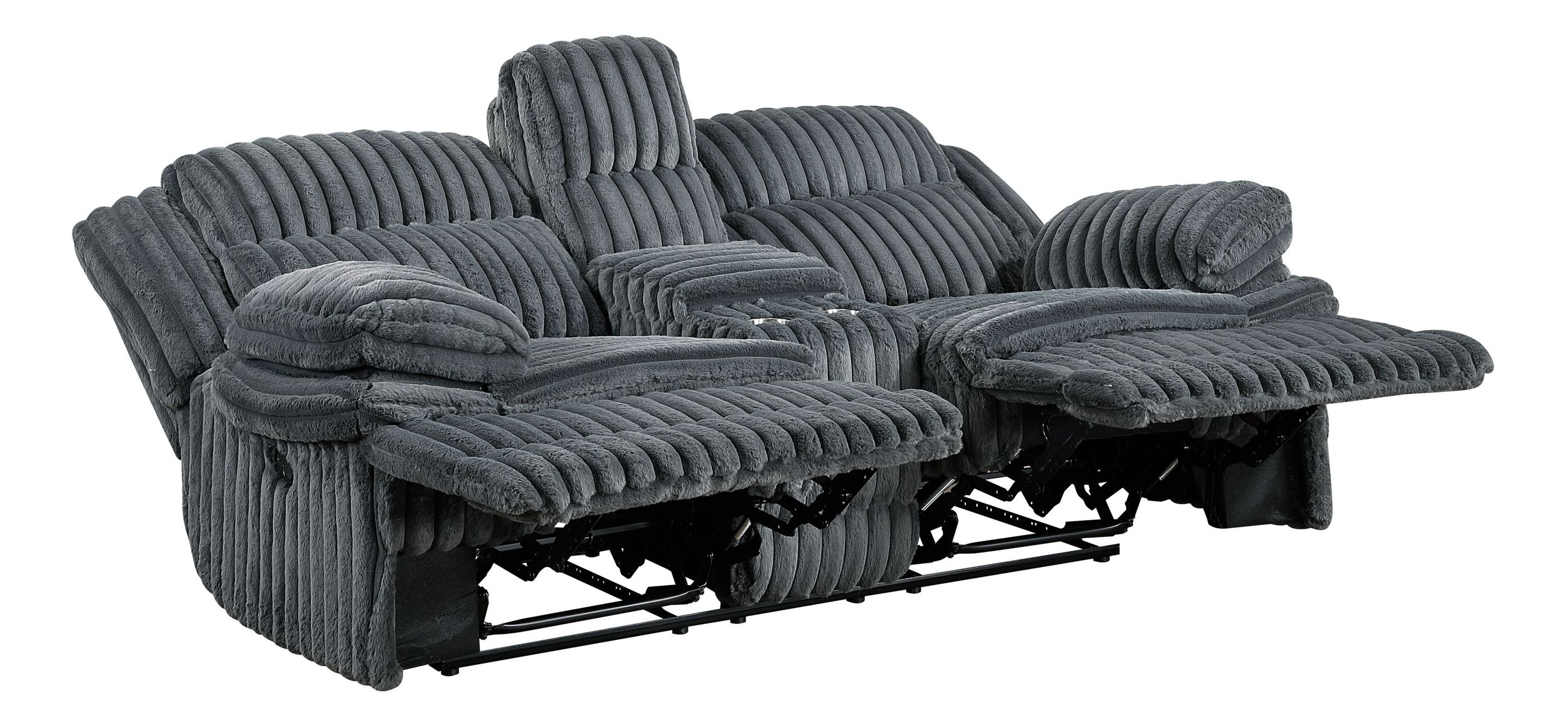 Goodland Corduroy Double Reclining Loveseat with Center Console