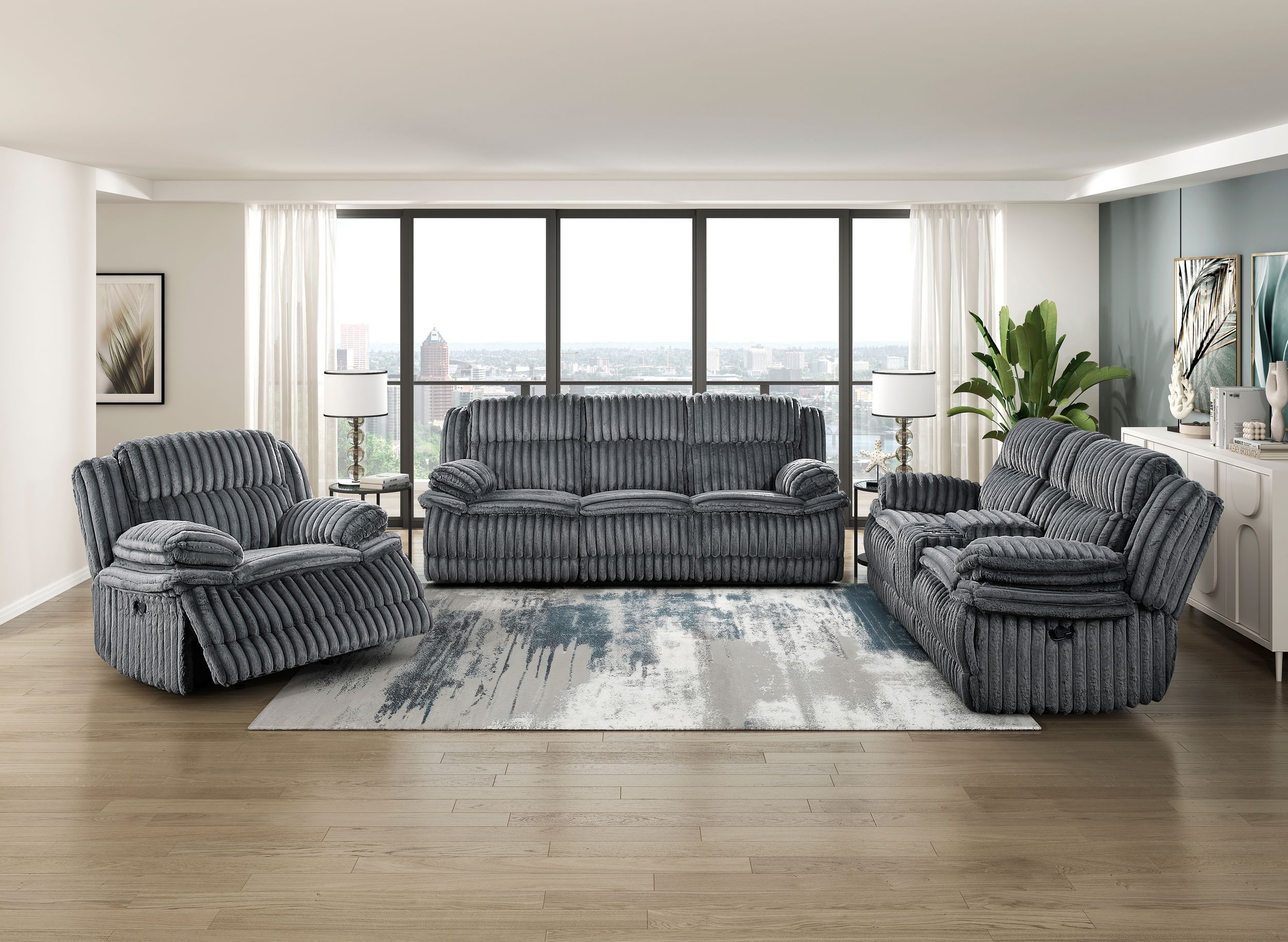 Goodland Corduroy Double Reclining Living Room Set