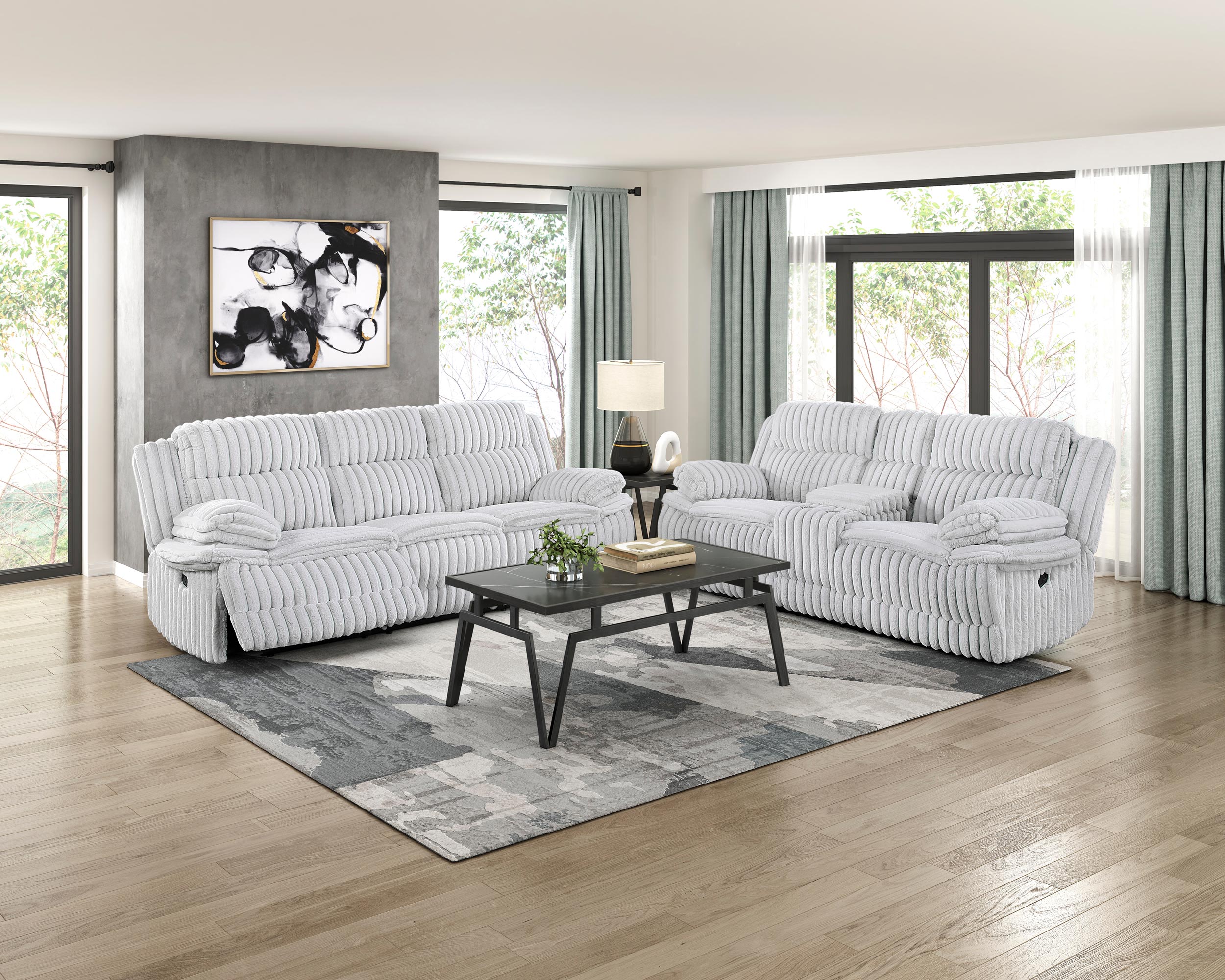 Goodland Corduroy Double Reclining Sofa