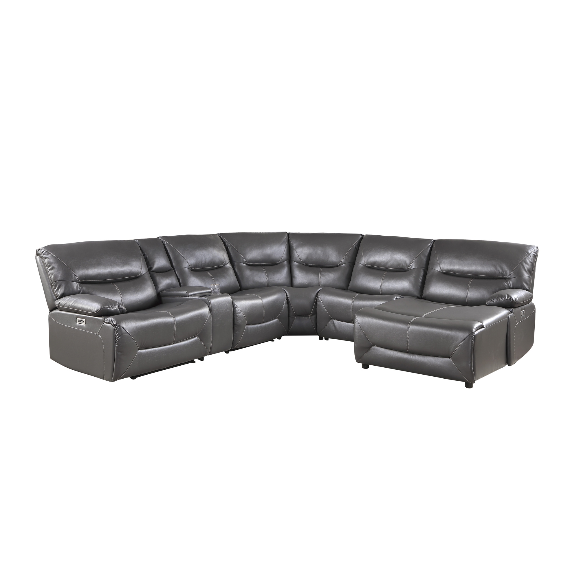 Dyersburg Leatherette Power Reclining Sectional