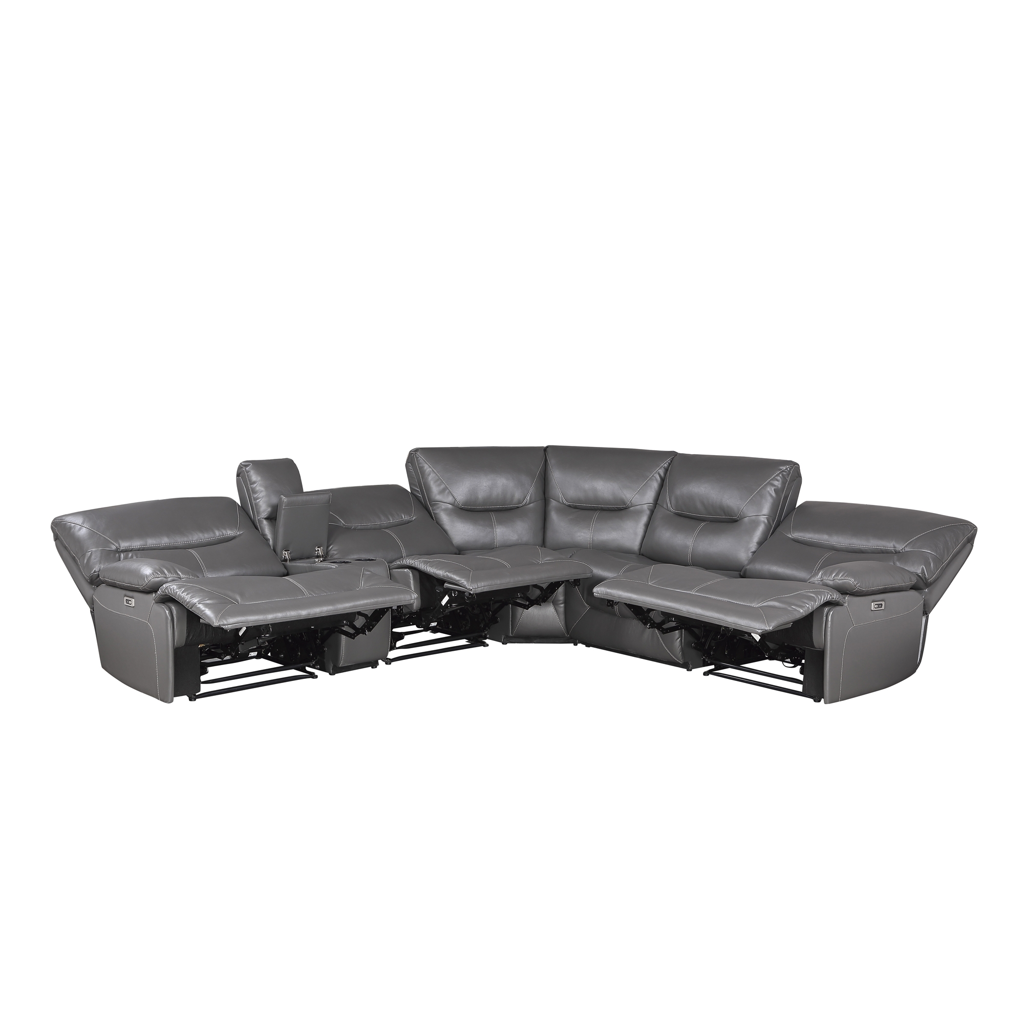 Dyersburg Leatherette Power Reclining Sectional