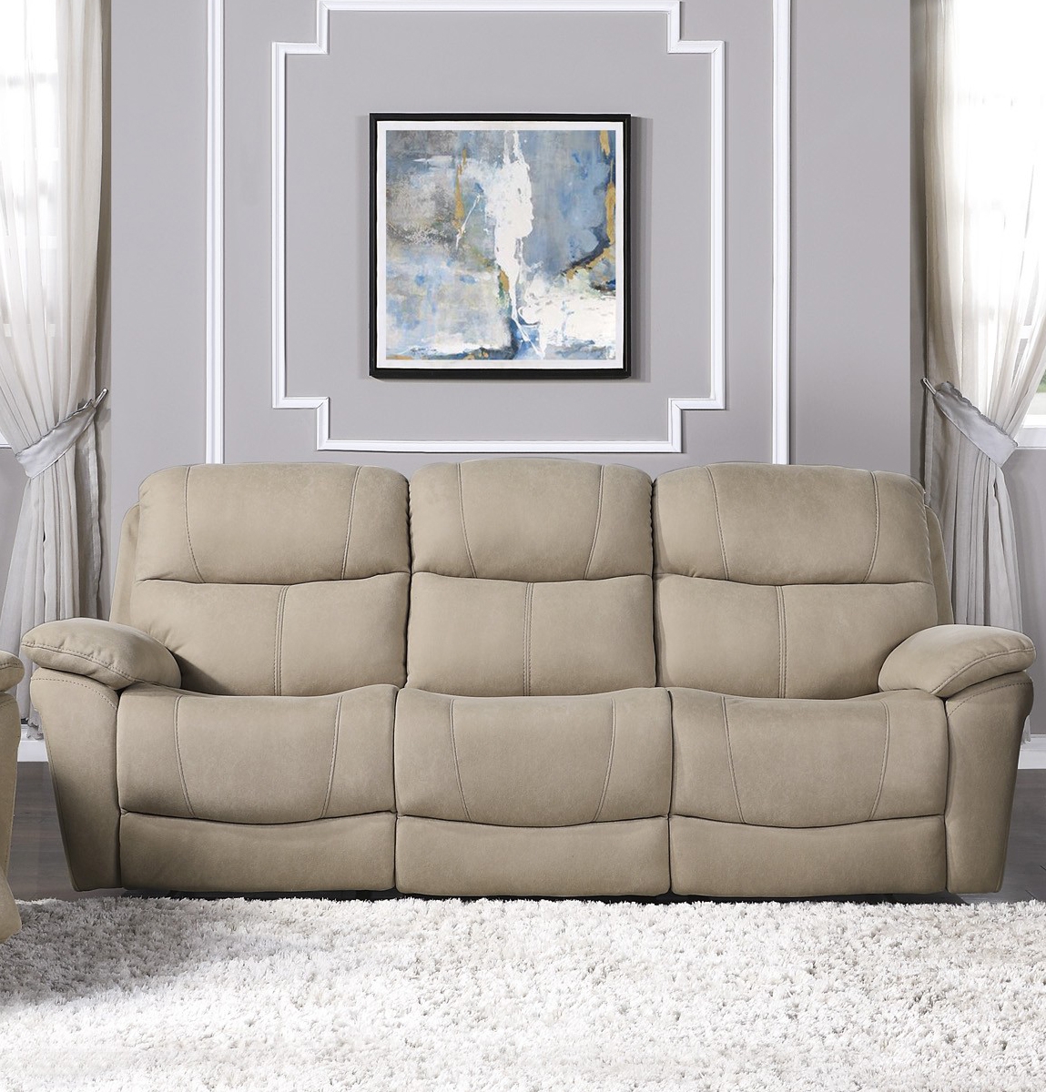 Longvale Microfiber Double Reclining Sofa