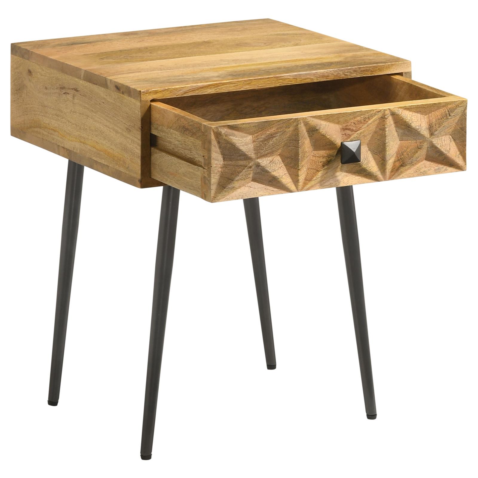 Ezra Rectangular 1-drawer Wood/ Metal Accent Cabinet