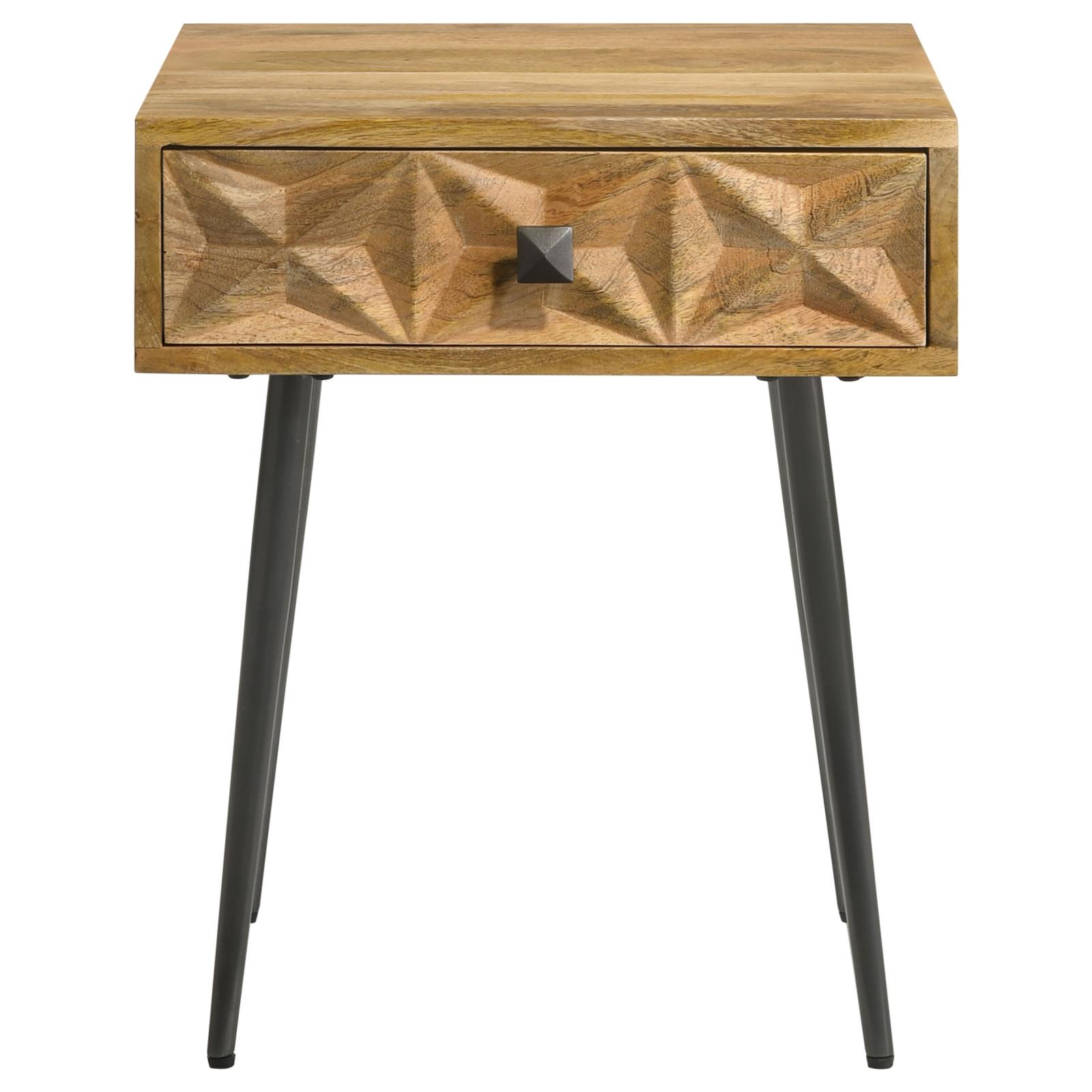 Ezra Rectangular 1-drawer Wood/ Metal Accent Cabinet