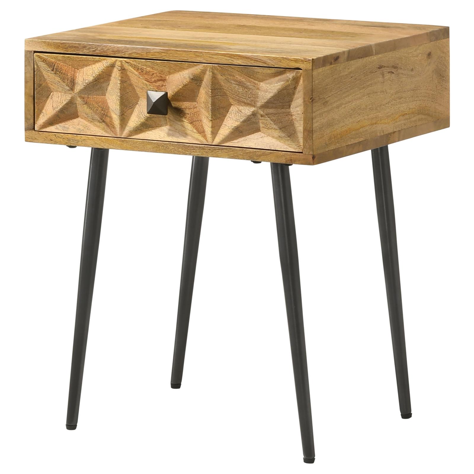 Ezra Rectangular 1-drawer Wood/ Metal Accent Cabinet