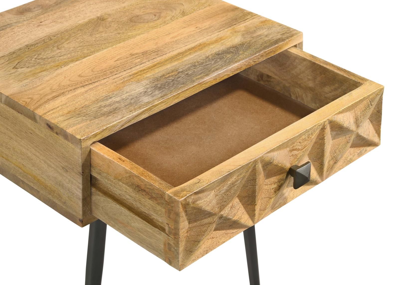 Ezra Rectangular 1-drawer Wood/ Metal Accent Cabinet