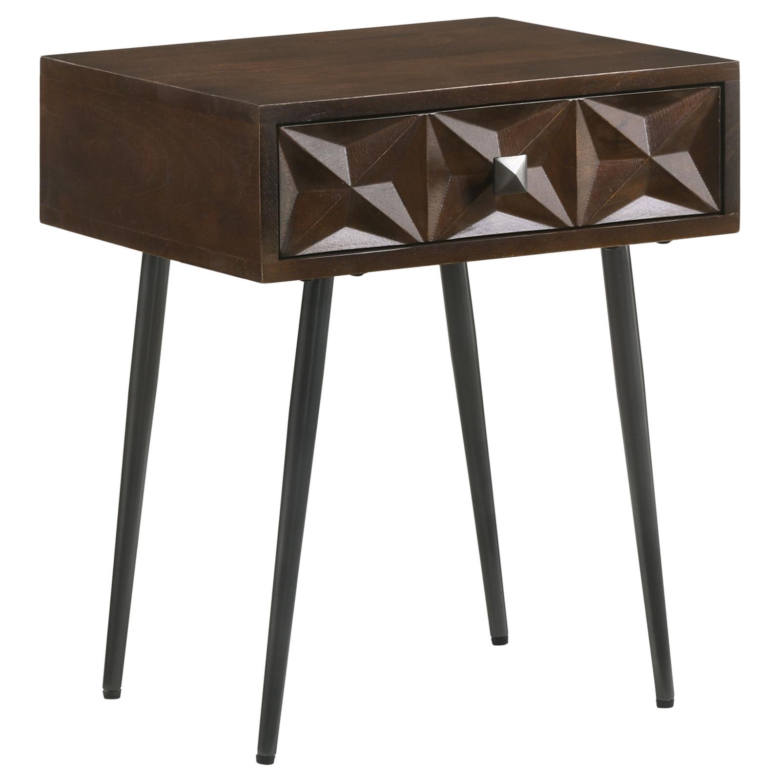 Ezra Rectangular 1-drawer Wood/ Metal Accent Cabinet