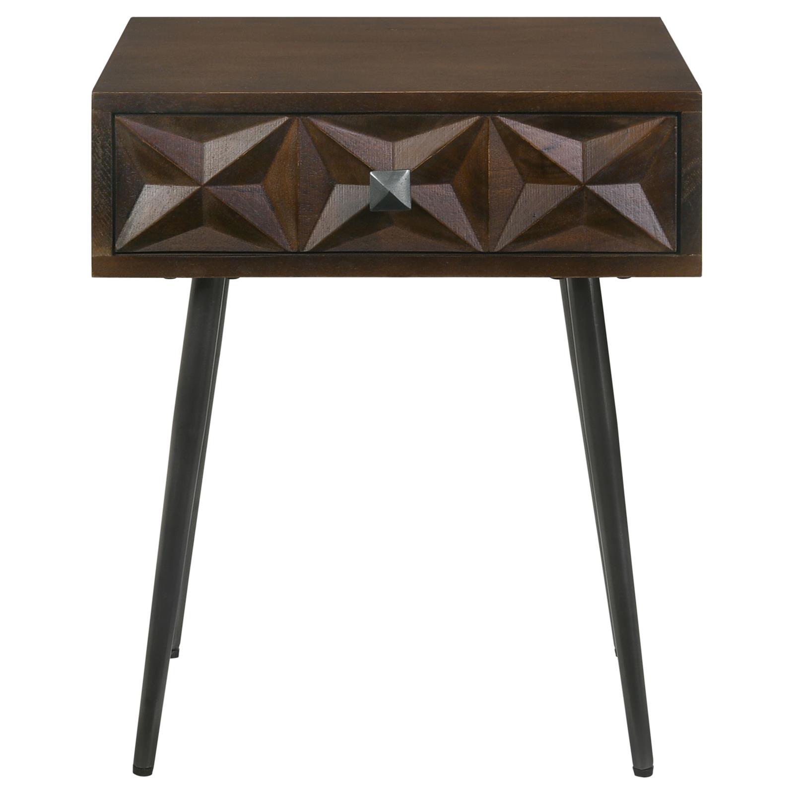Ezra Rectangular 1-drawer Wood/ Metal Accent Cabinet