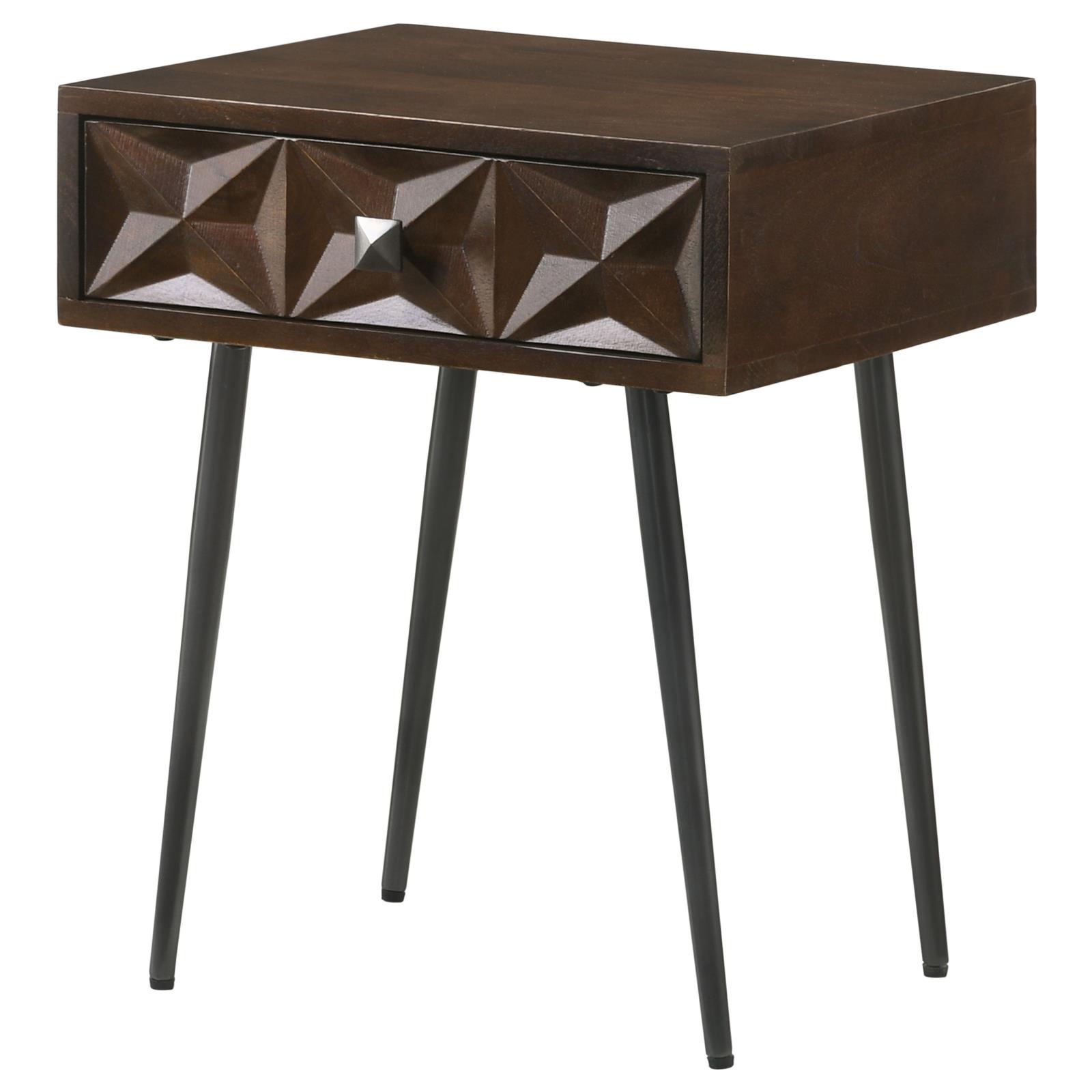 Ezra Rectangular 1-drawer Wood/ Metal Accent Cabinet