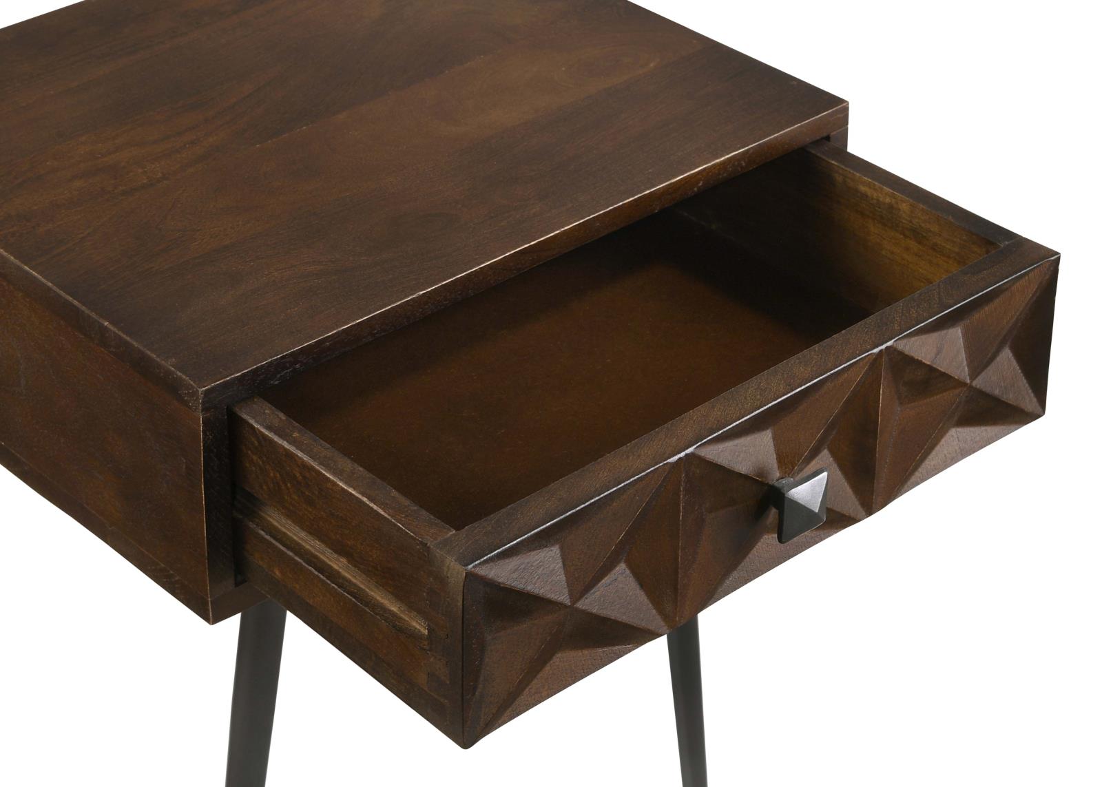 Ezra Rectangular 1-drawer Wood/ Metal Accent Cabinet