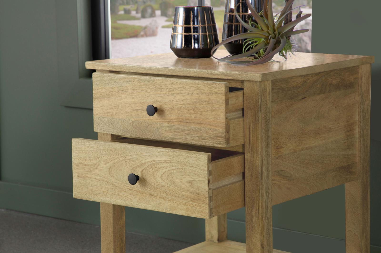 Russo 2-drawer Accent Table with Open Shelf