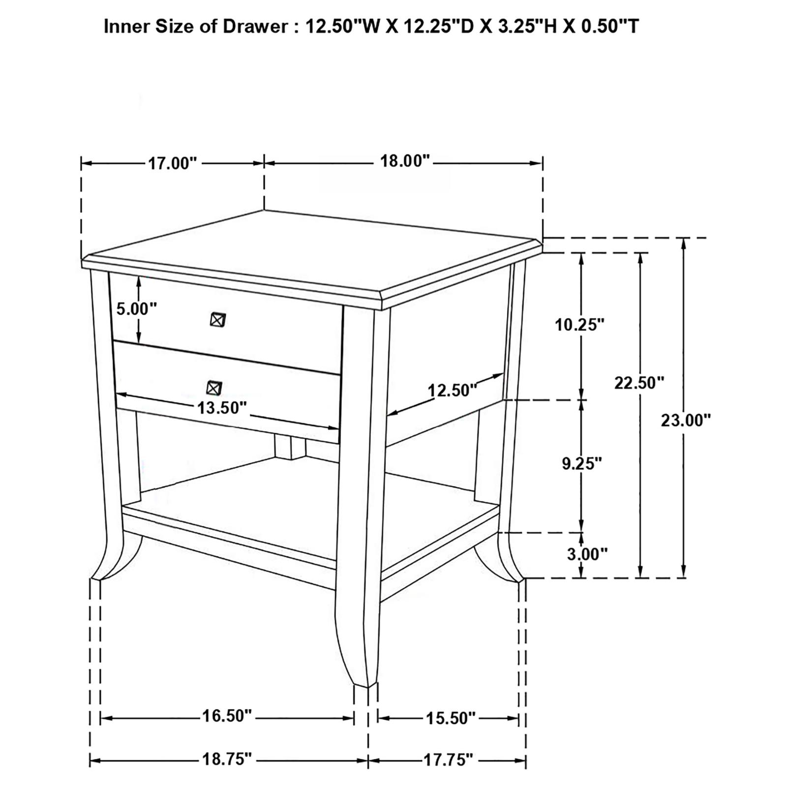 Russo 2-drawer Accent Table with Open Shelf