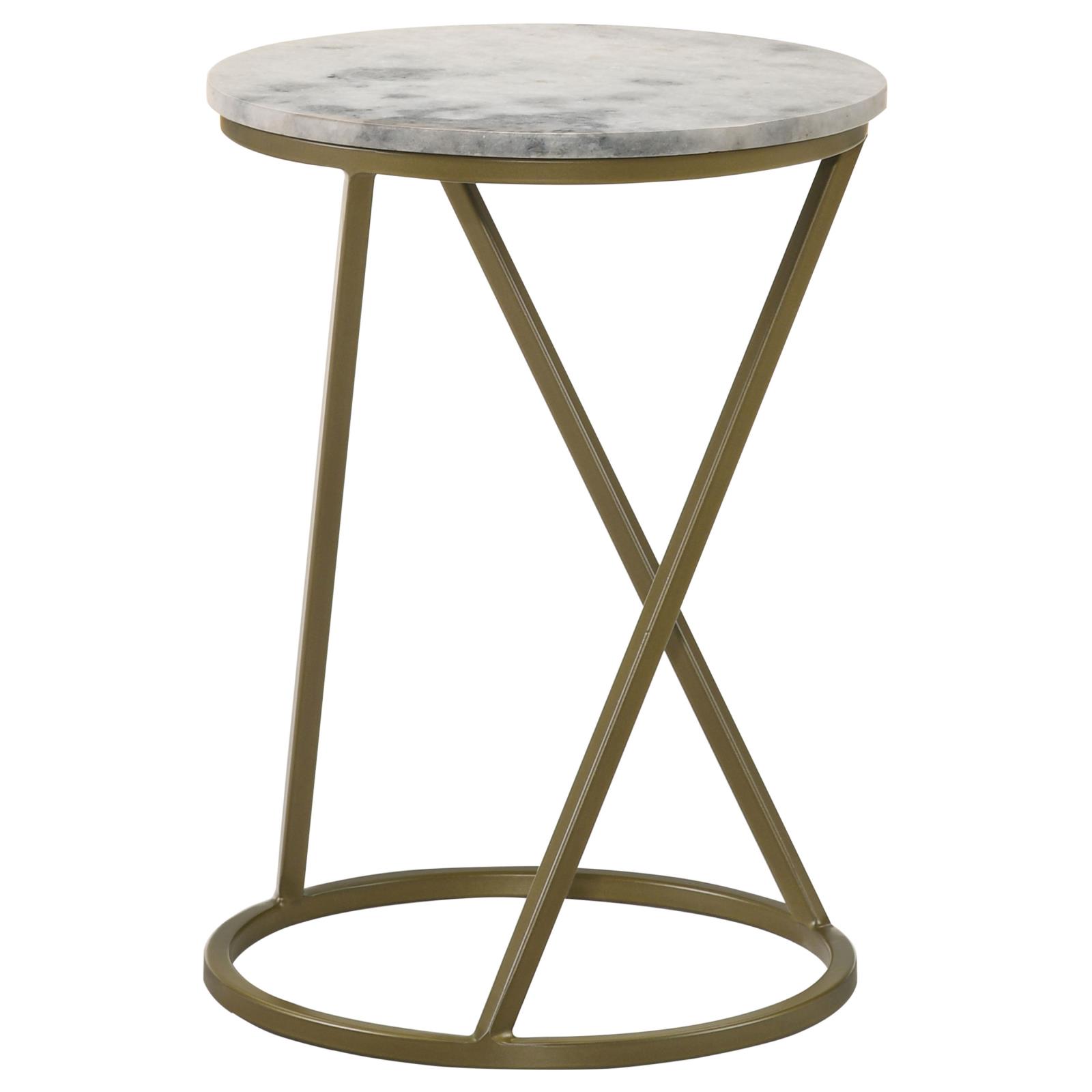 Malthe Round Accent Table with Marble Top