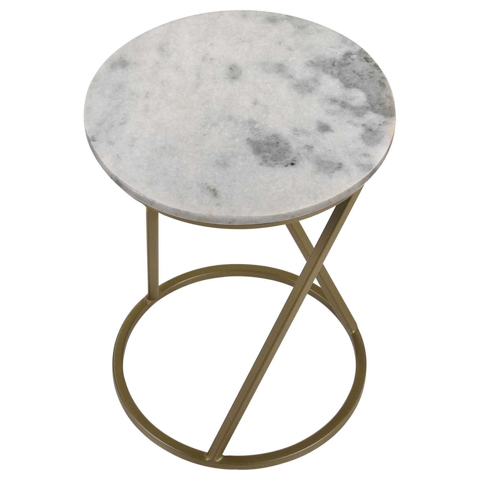 Malthe Round Accent Table with Marble Top