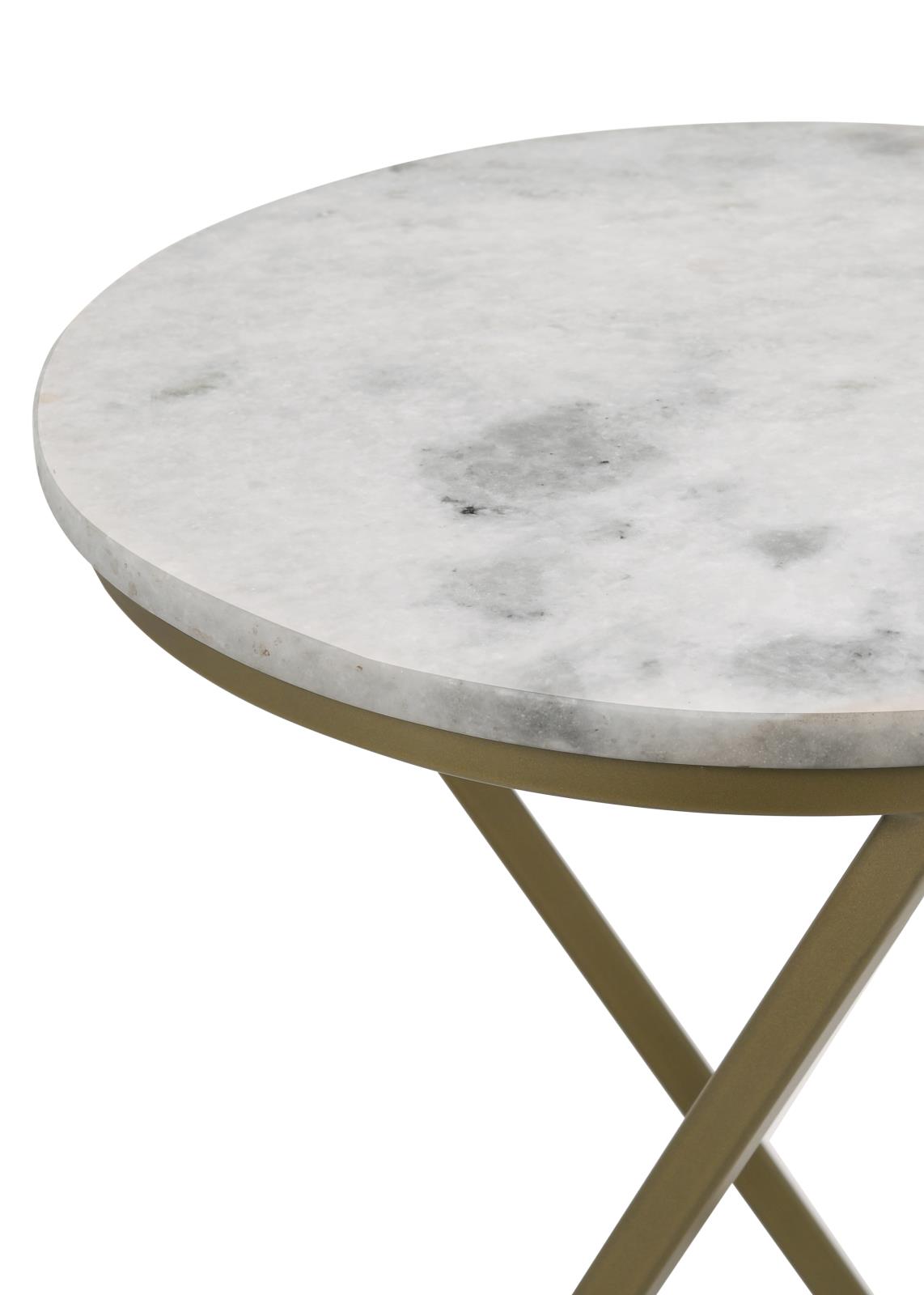 Malthe Round Accent Table with Marble Top