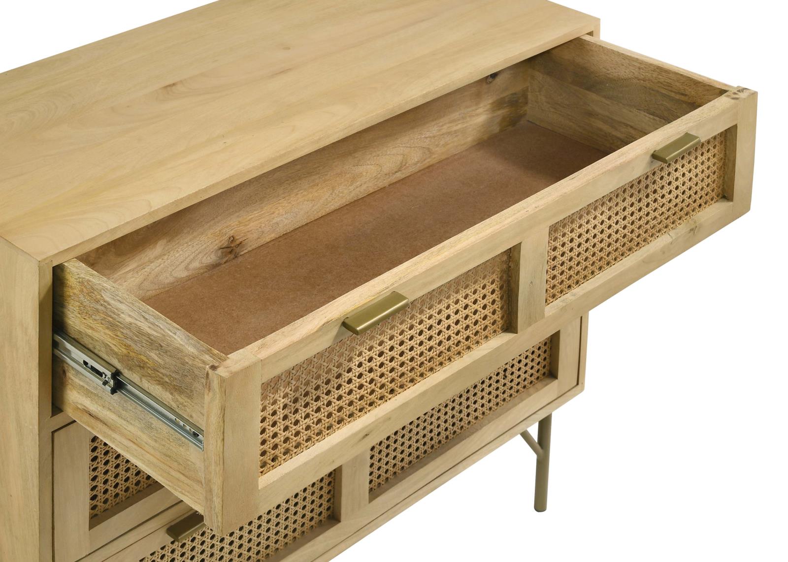 Zamora 3-drawer Wood/Cane Accent Cabinet