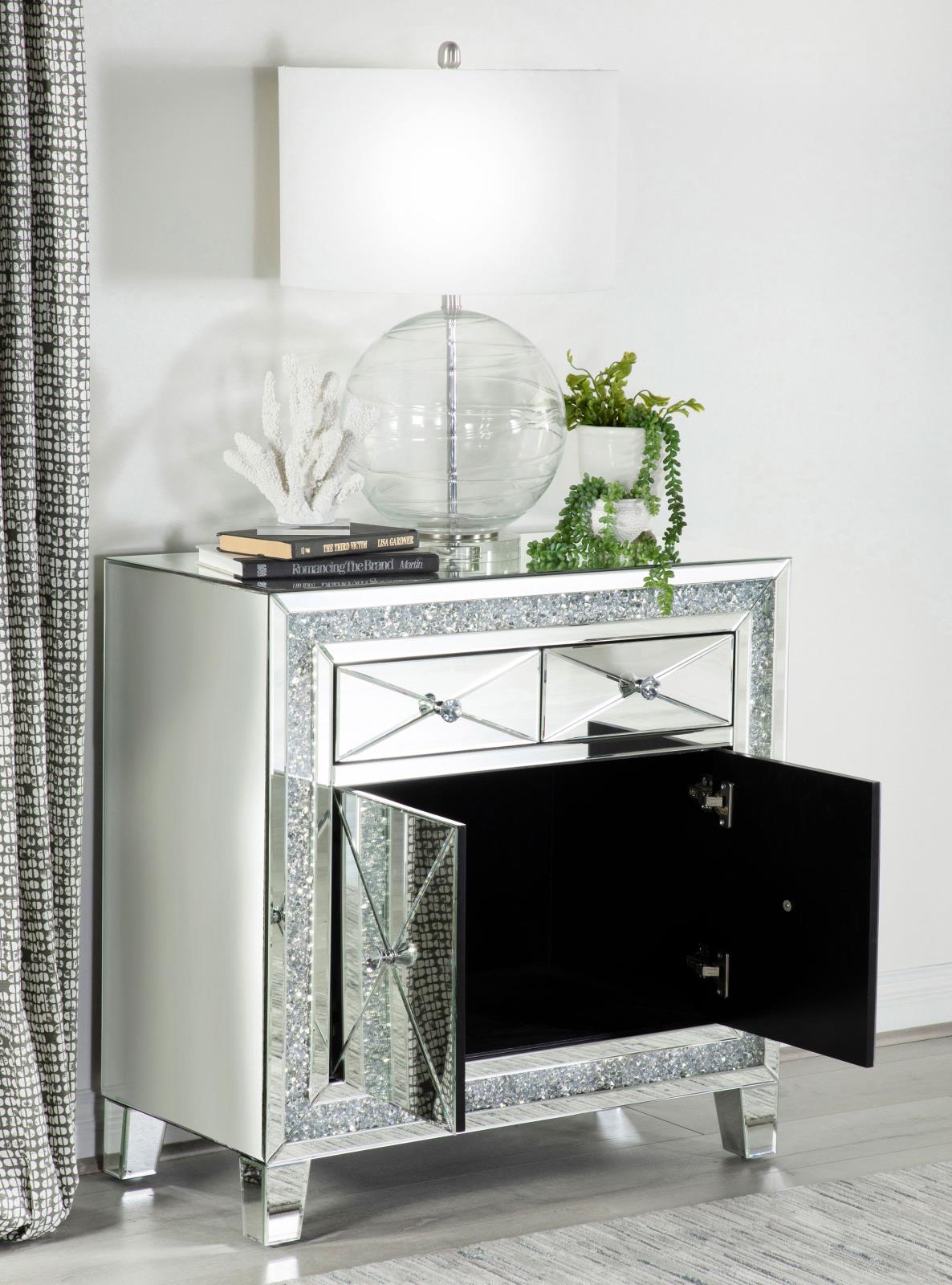 Arwen 2-drawer Mirrored Accent Cabinet with LED Lighting