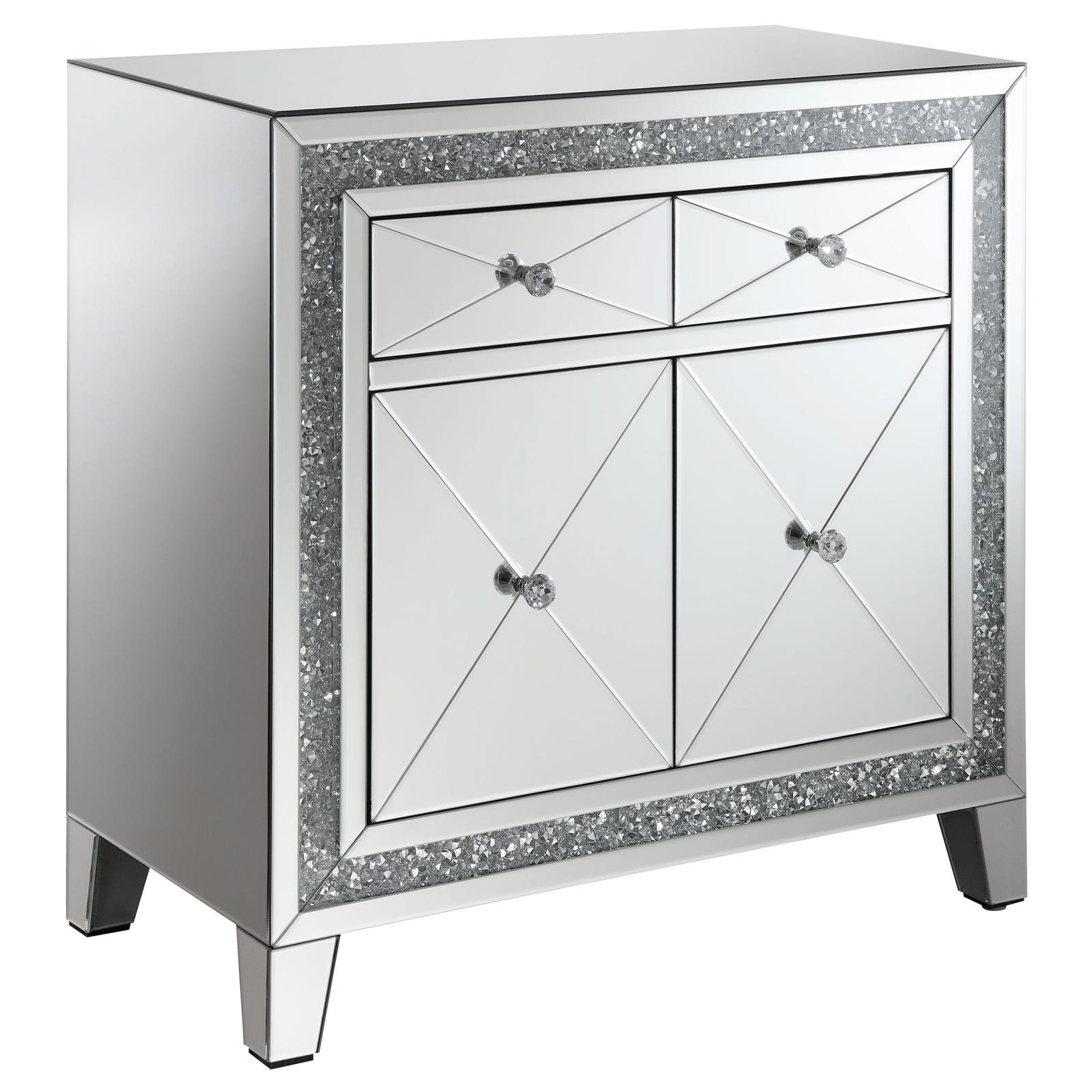 Arwen 2-drawer Mirrored Accent Cabinet with LED Lighting