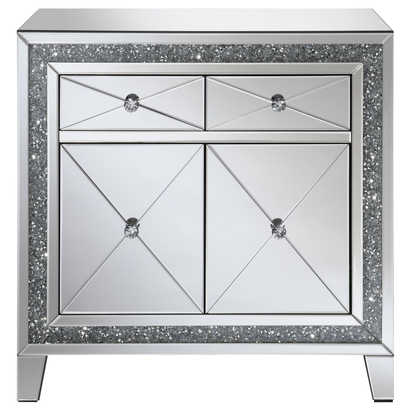 Arwen 2-drawer Mirrored Accent Cabinet with LED Lighting