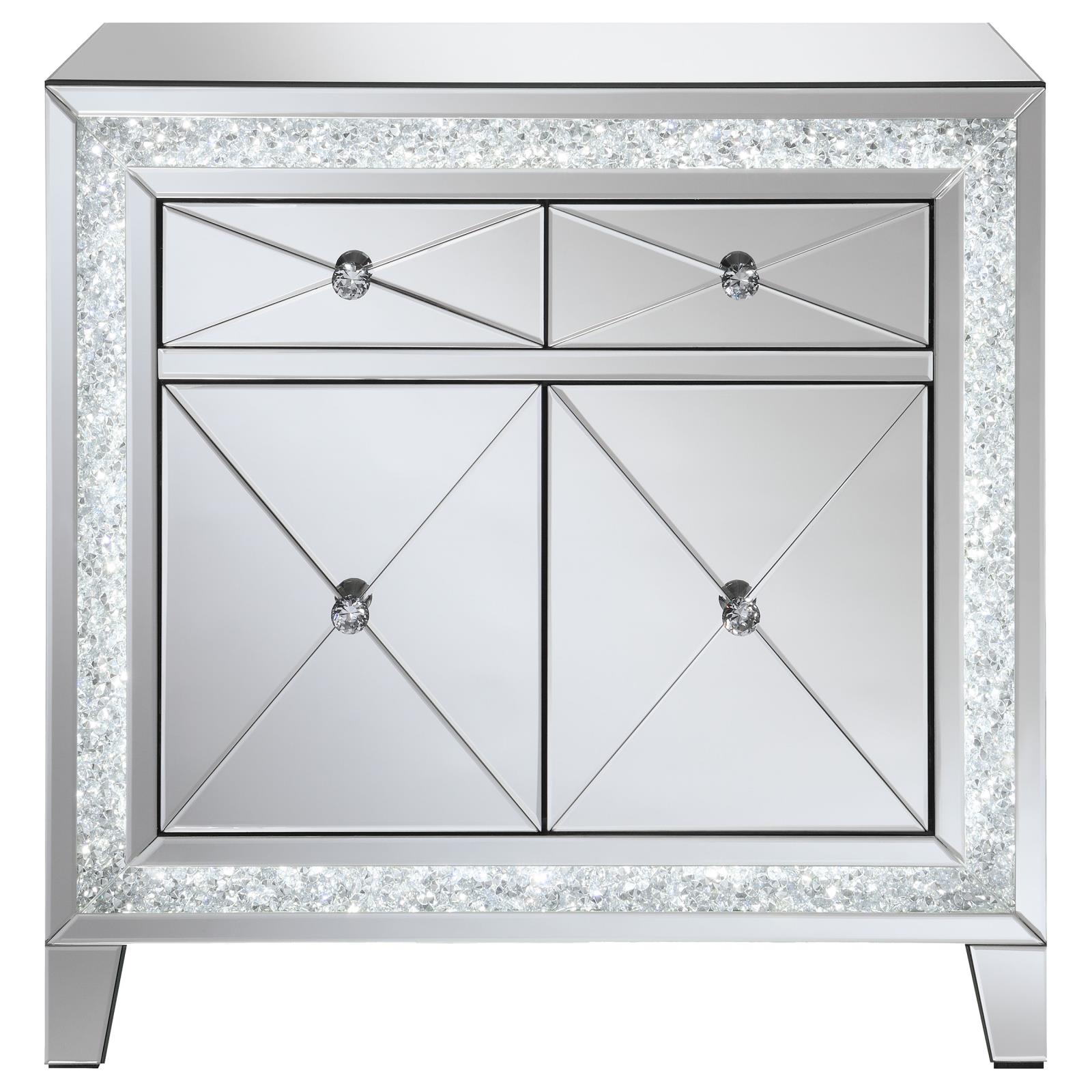 Arwen 2-drawer Mirrored Accent Cabinet with LED Lighting