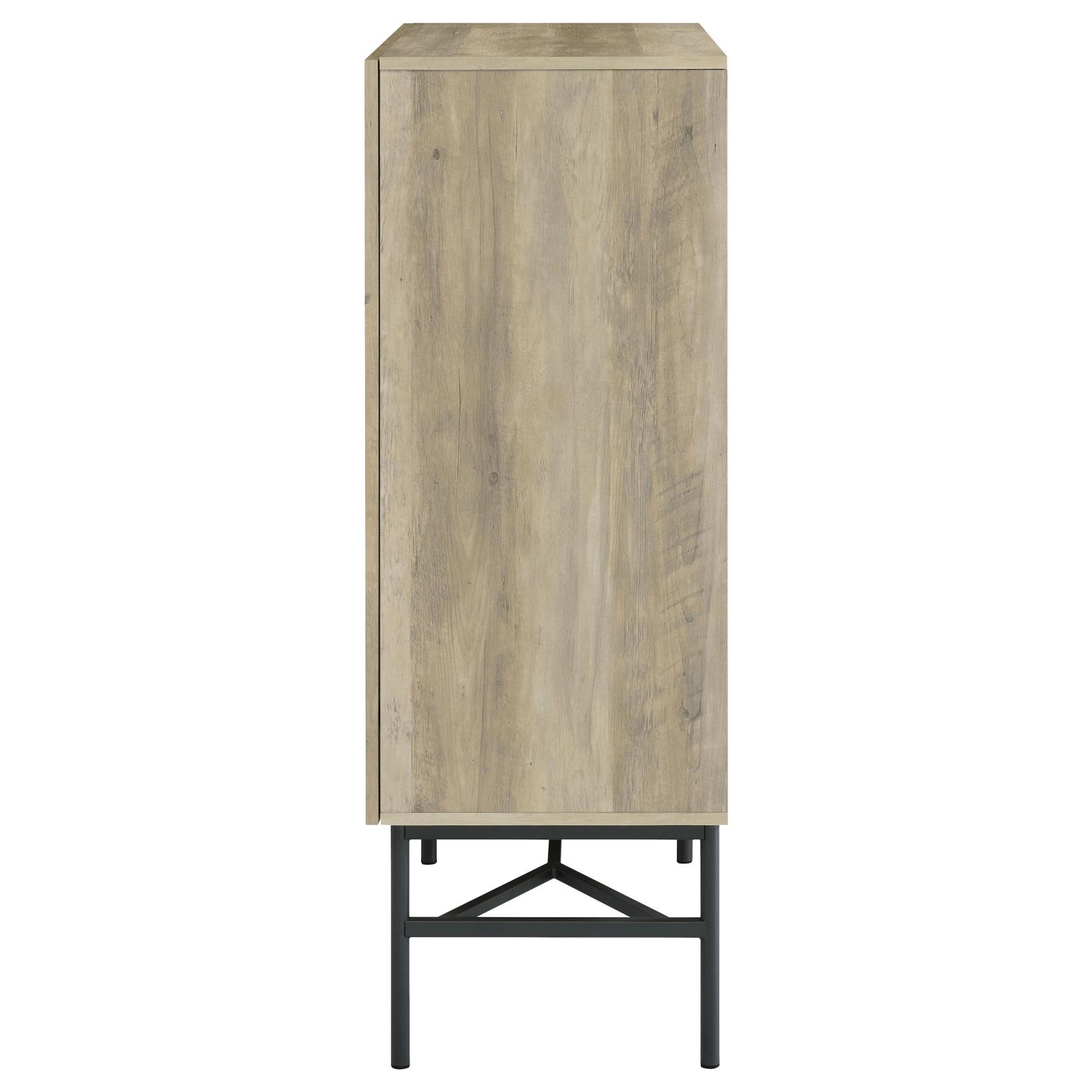 Bonilla 2-door Wood Veneer Accent Cabinet with Glass Shelves