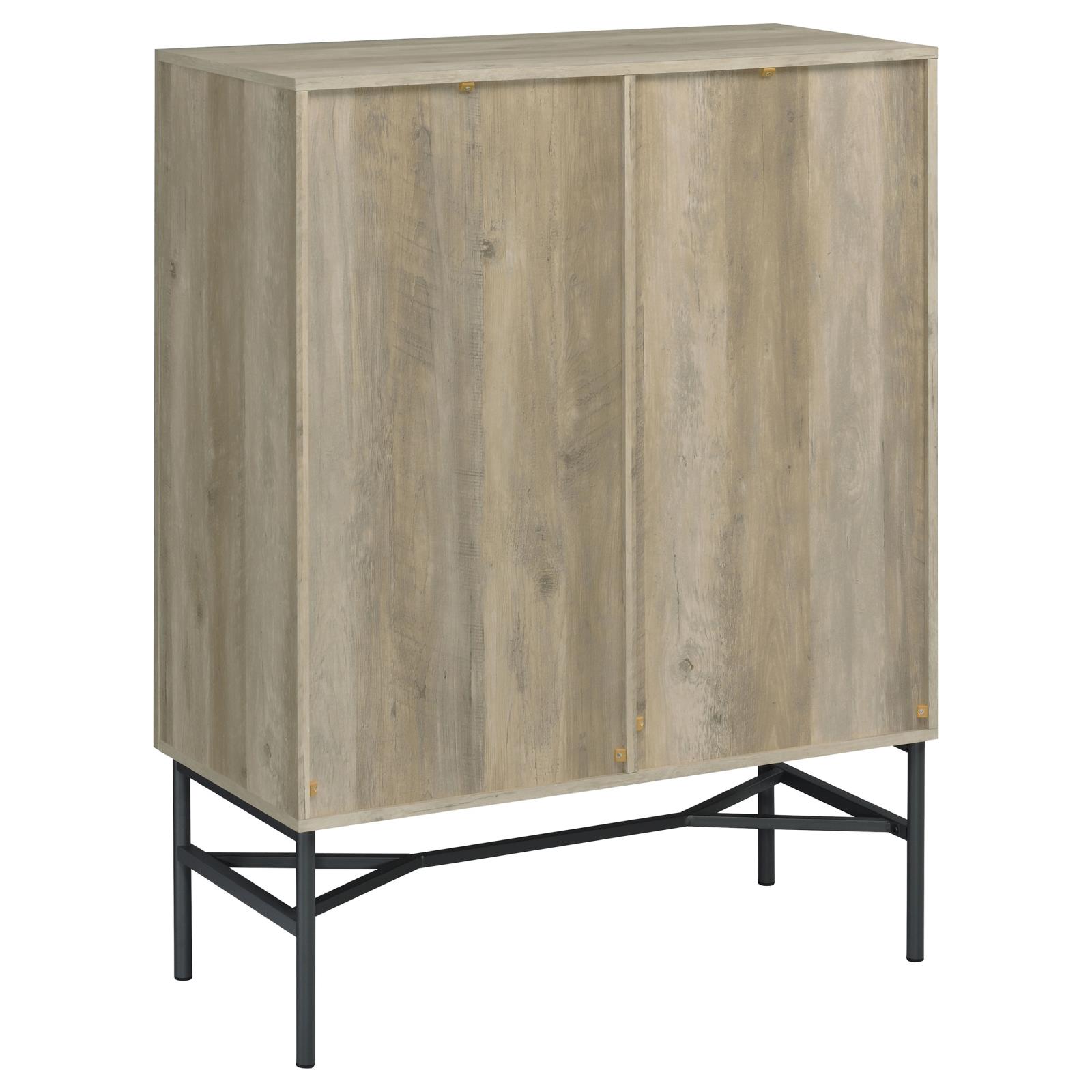 Bonilla 2-door Wood Veneer Accent Cabinet with Glass Shelves