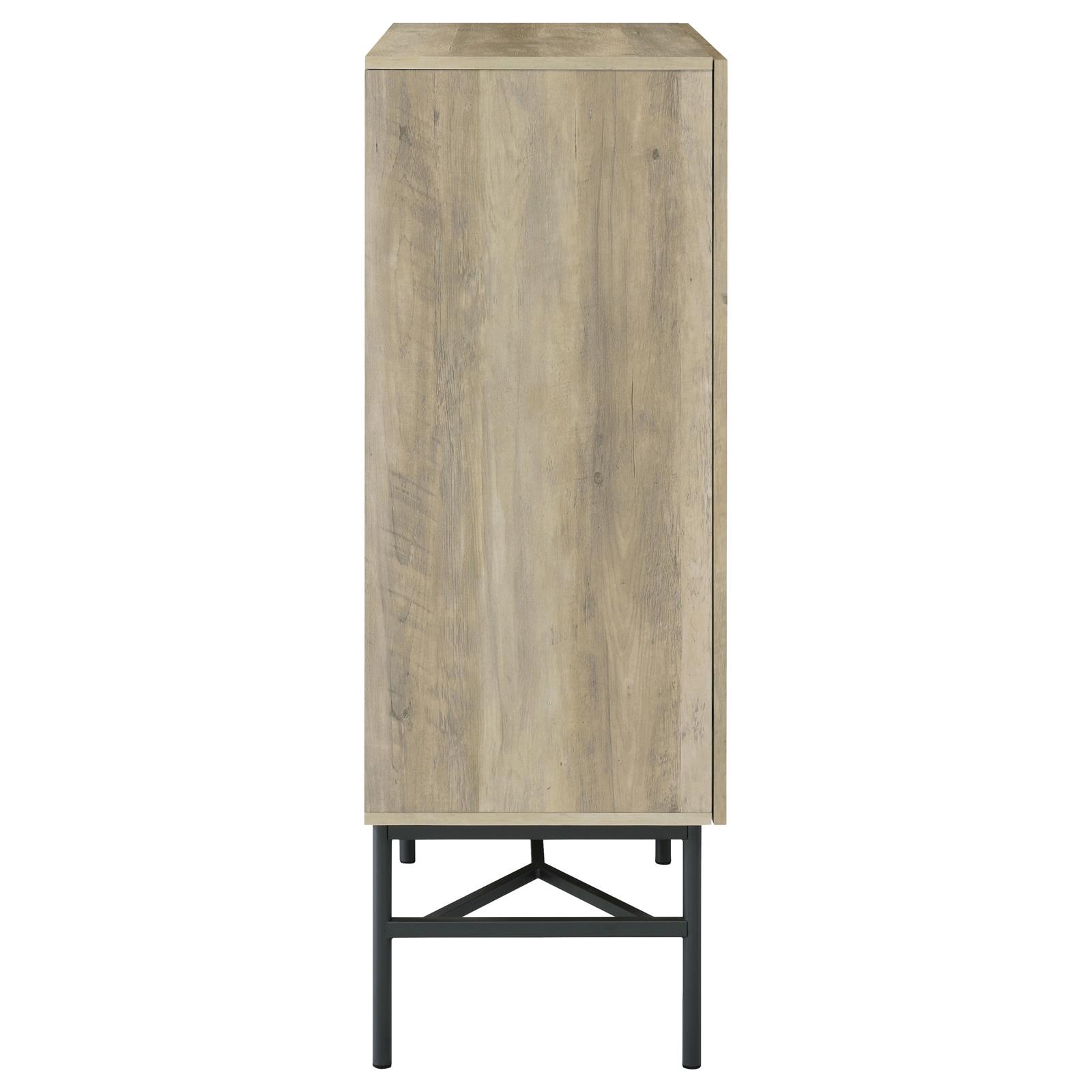 Bonilla 2-door Wood Veneer Accent Cabinet with Glass Shelves