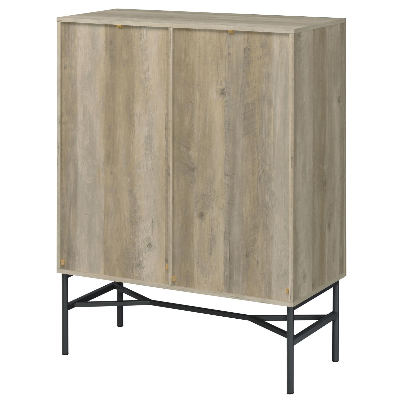 Bonilla 2-door Wood Veneer Accent Cabinet with Glass Shelves
